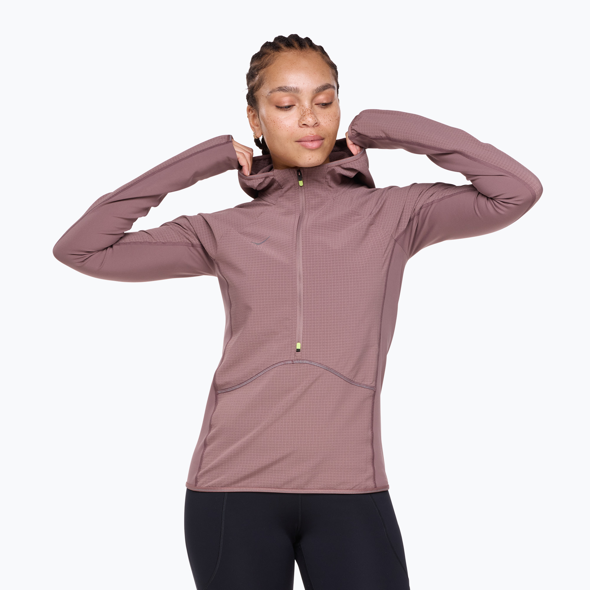 Bluza do biegania damska HOKA Sky Glow Half Zip smokey quartz 