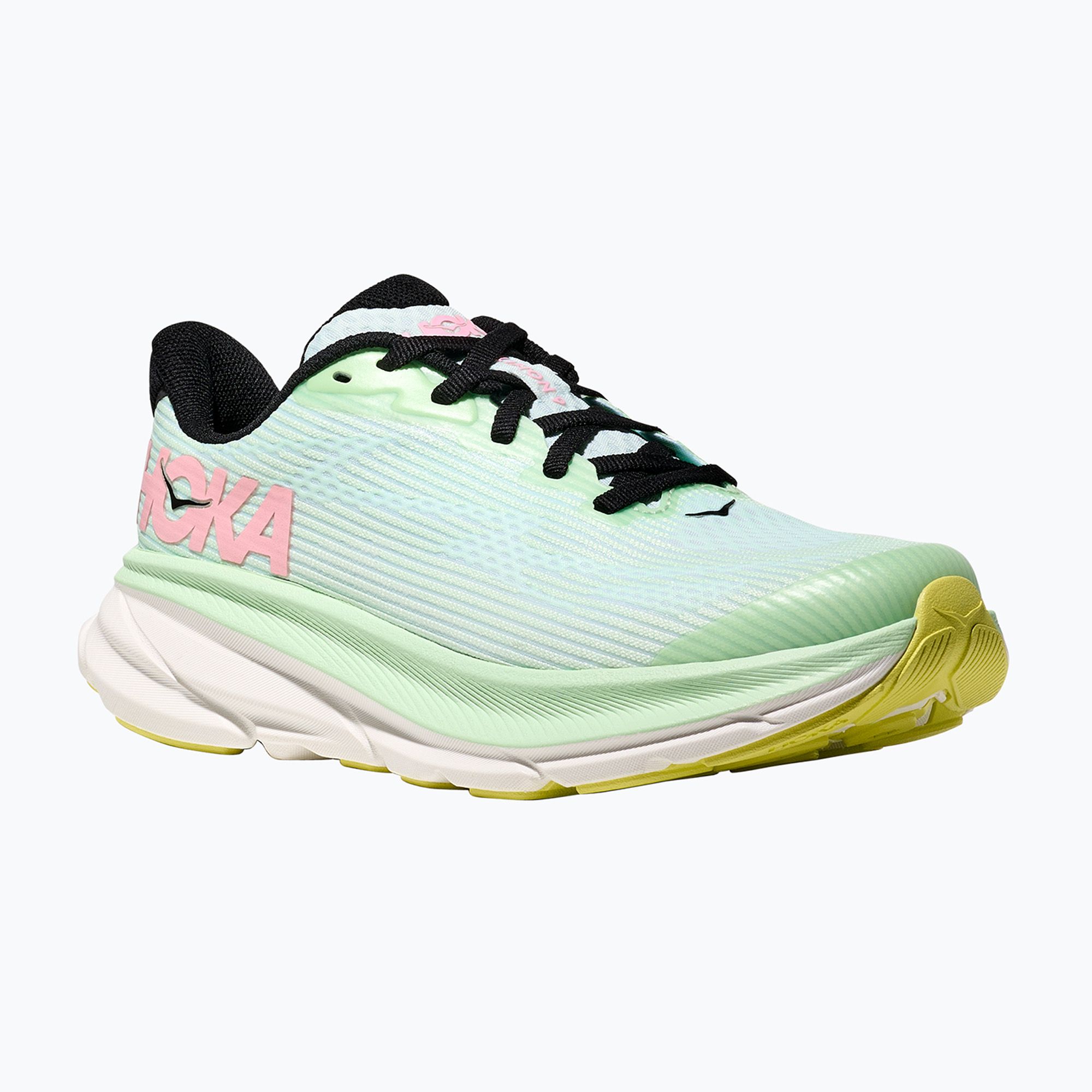 Buty do biegania dziecięce HOKA Clifton 9 mint fluorite/snow melt 