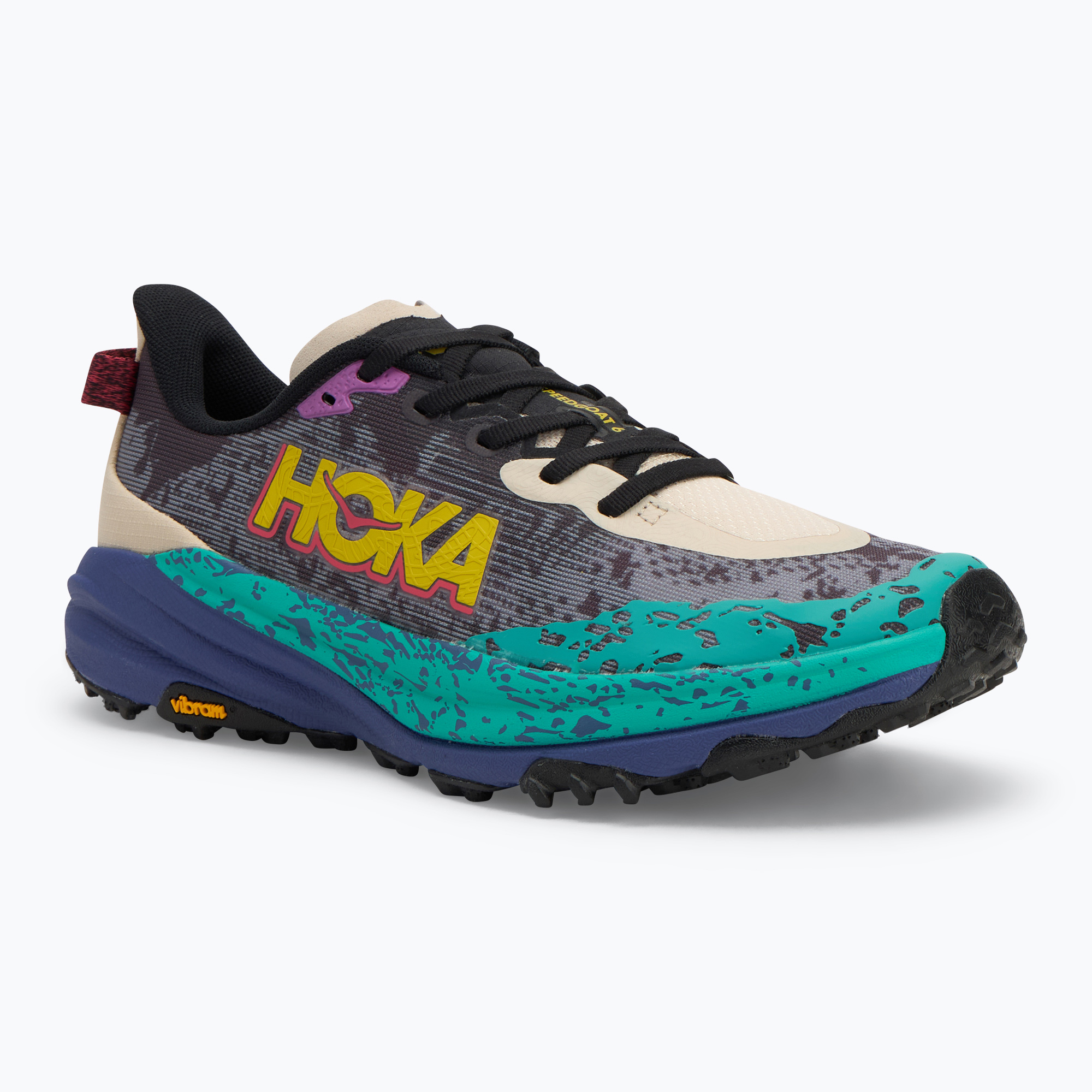 Buty do biegania męskie HOKA Speedgoat 6 oatmeal/mountain iris 