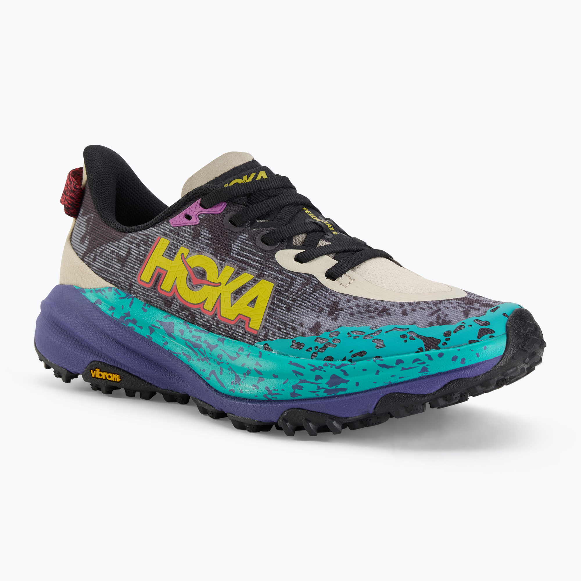 Buty do biegania damskie HOKA Speedgoat 6 oatmeal/mountain iris 