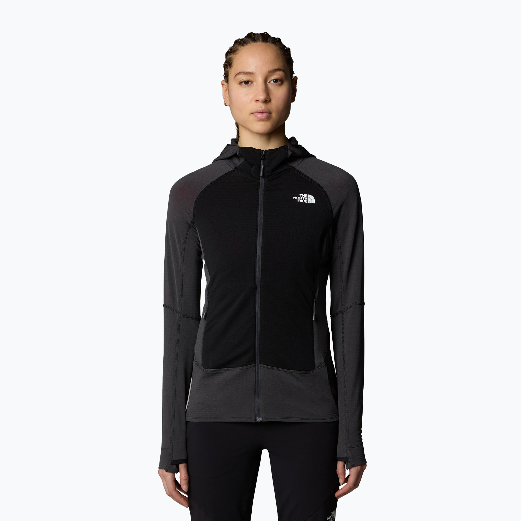 Felpa con cappuccio The North Face Bolt Polartec Donna grigio asfalto/nero (XL) (Bolt Polartec Hoodie NF0A825J4JK)
