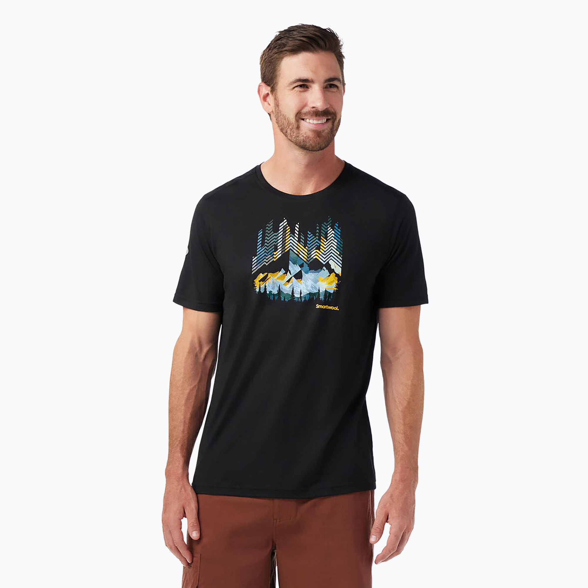 Koszulka trekkingowa Smartwool Vital Peaks Active Graphic Tee black 