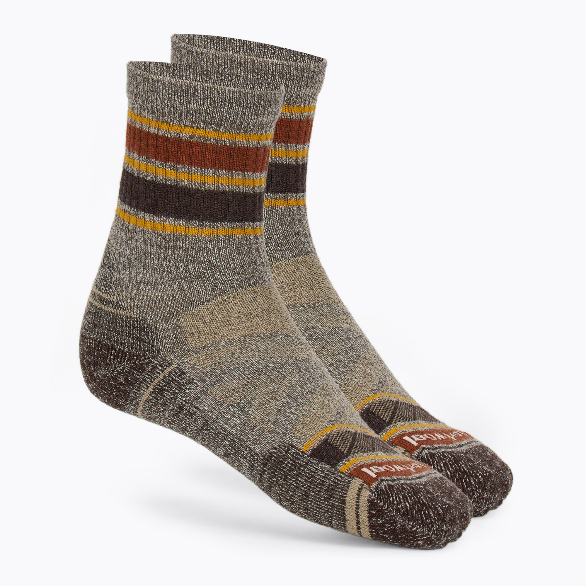 Férfi Smartwool Performance Hike Light Cushion Striped Mid Crew zokni taupe/natural marl (Performance Hike Light Cushion Striped Mid Crew SW001609G26)
