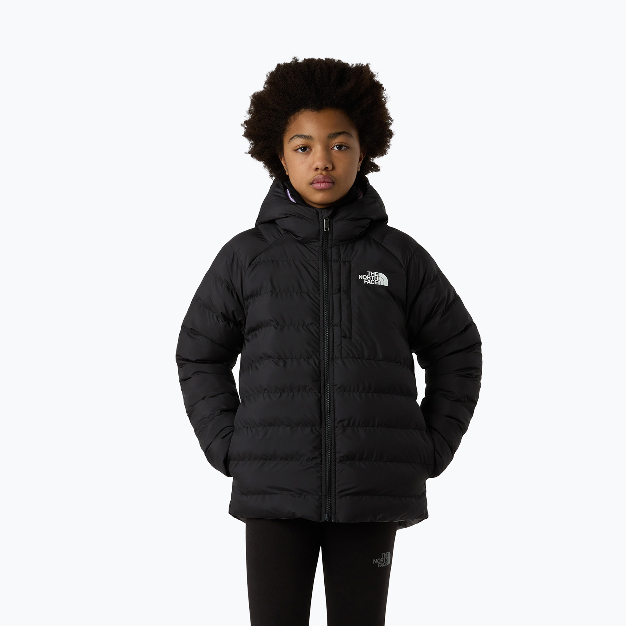 Kurtka puchowa dziecięca The North Face Reversible Perrito Hooded black/smoked pearl 