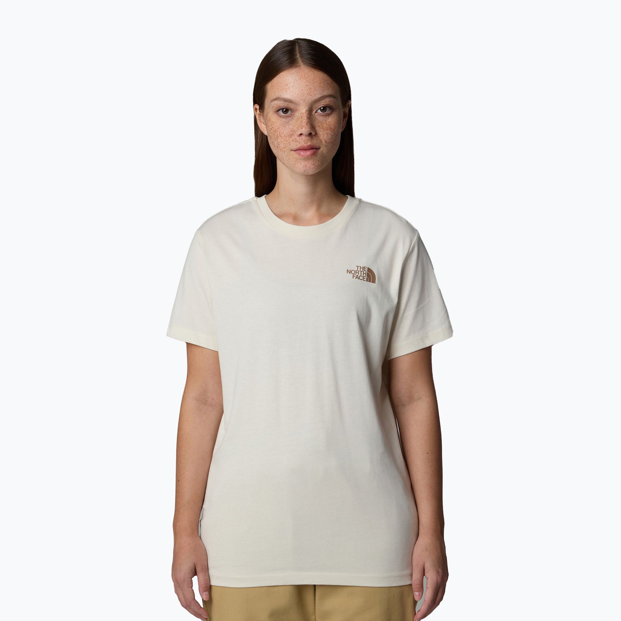 Koszulka damska The North Face Box Nse Relaxed Tee white dune/latt 