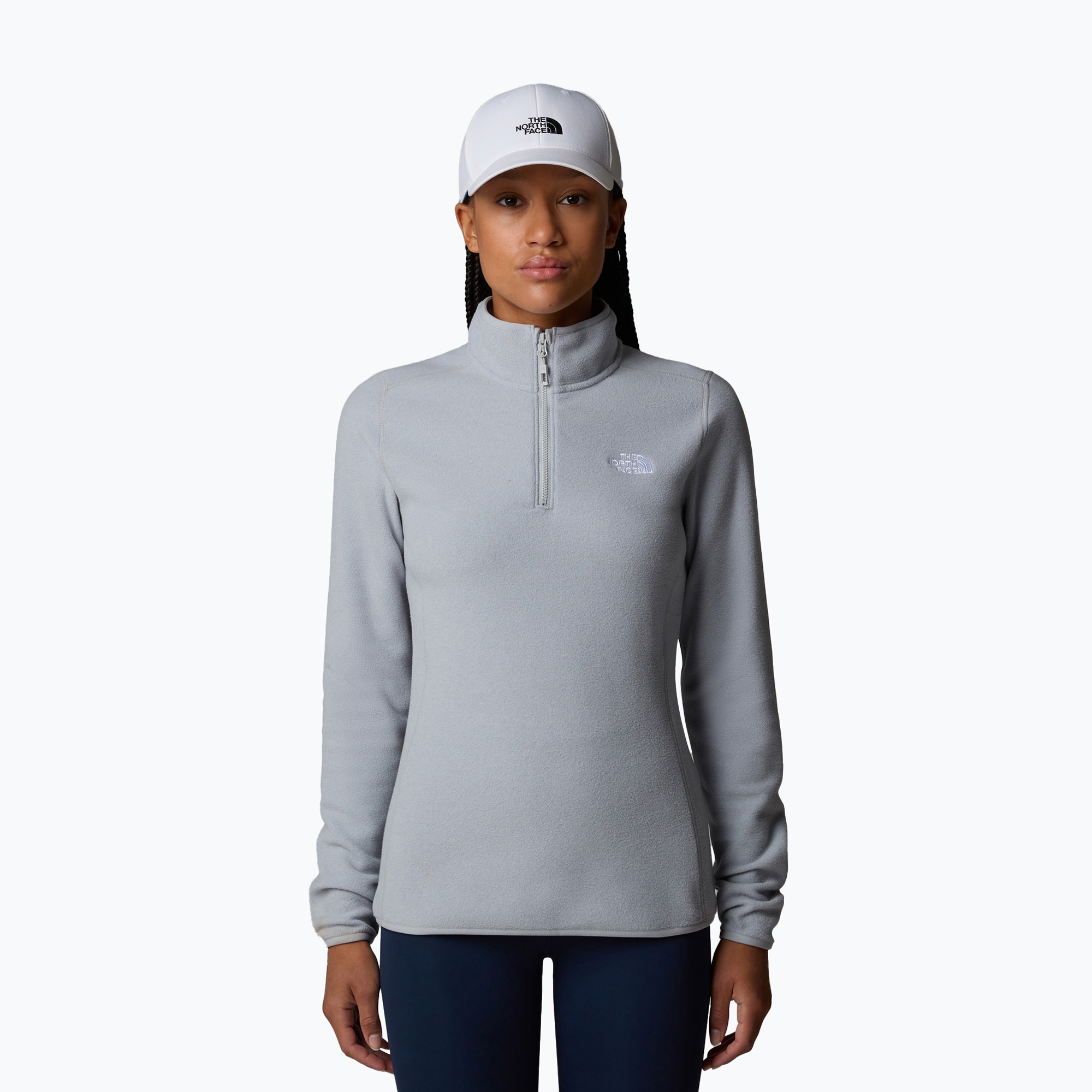Felpa donna The North Face 100 Glacier 1/4 Zip tnf grigio chiaro (L) (100 Glacier 1/4 Zip NF0A855MBO61)