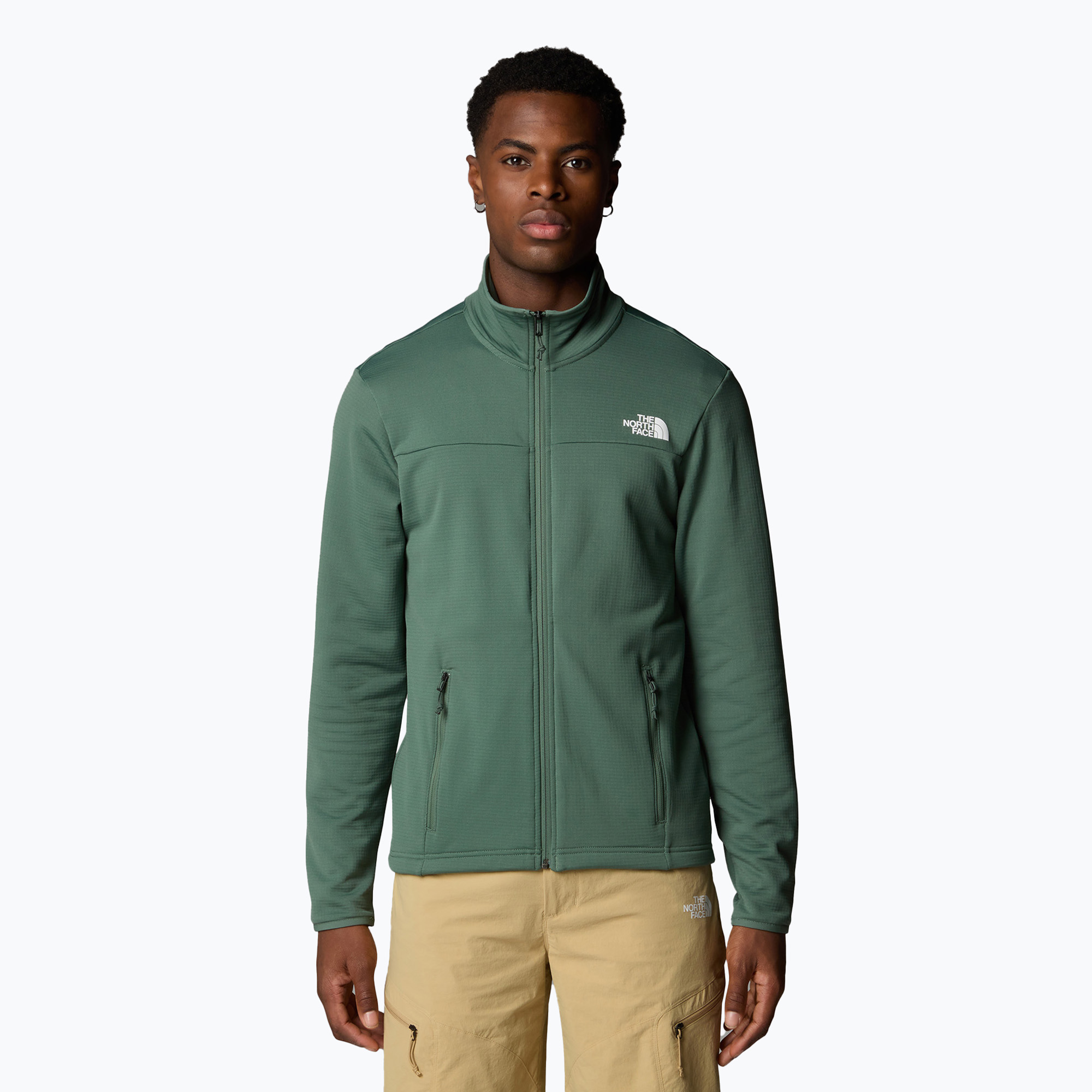 Kurtka przeciwwiatrowa męska The North Face Cedar Trail Grid Fleece Full Zip duck green 