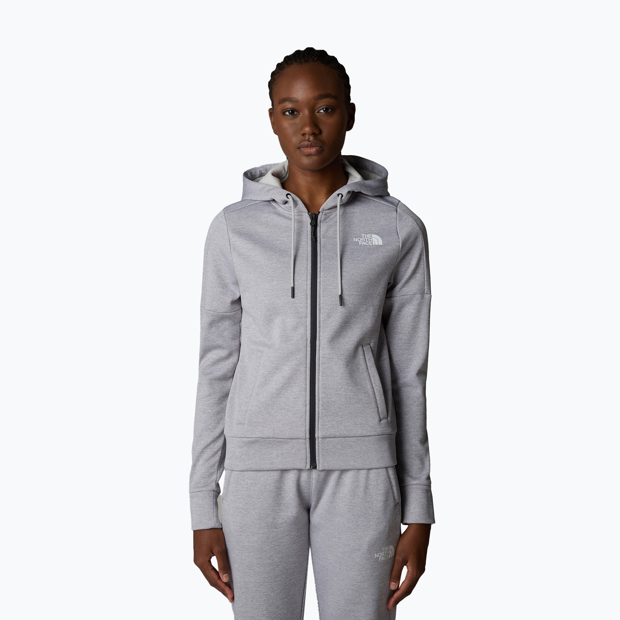 Bluza damska The North Face Reaxion Fleece Full Zip Hoodie tnf light grey heather 