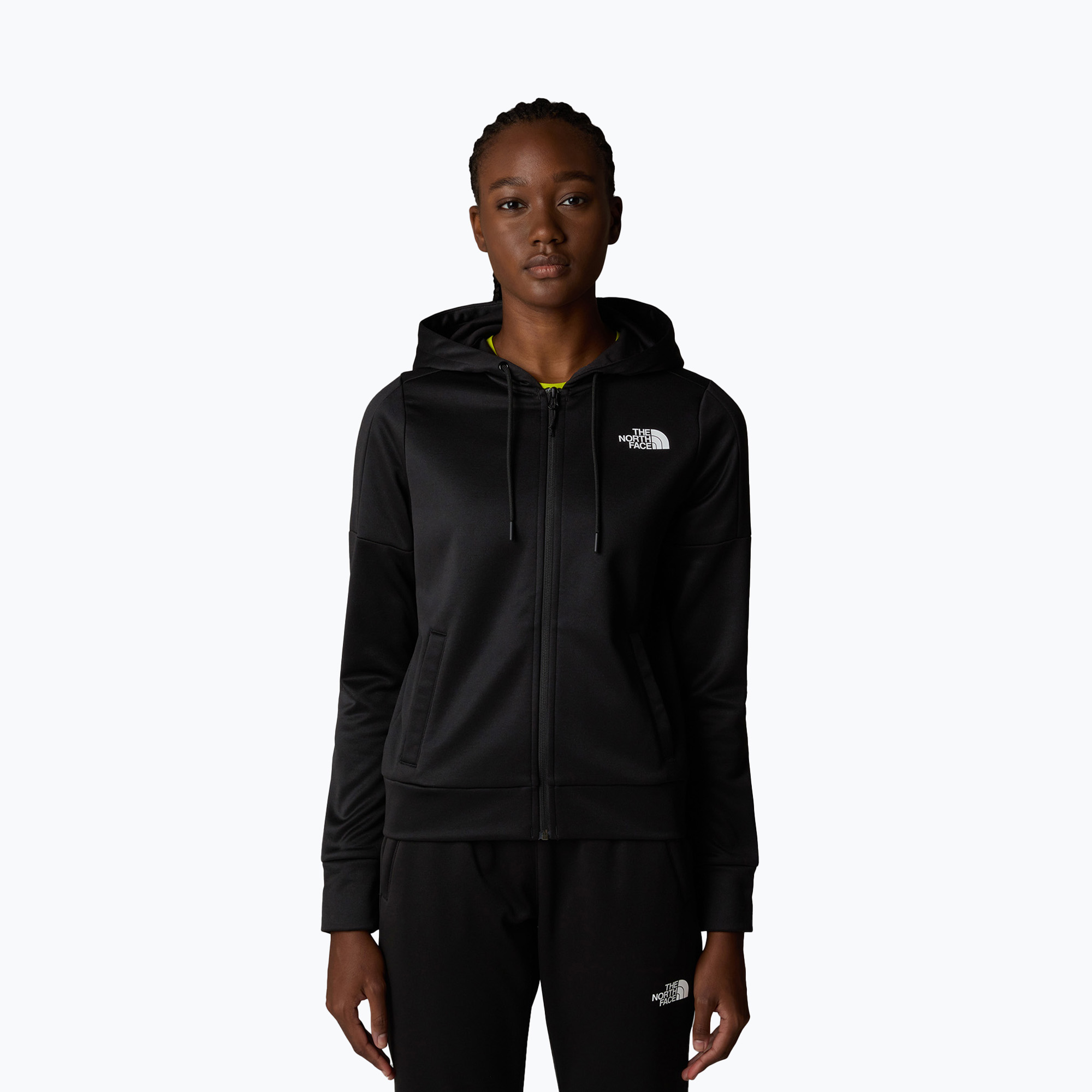 Felpa da donna The North Face Reaxion Fleece Full Zip Hoodie tnf nero (XL) (Reaxion Fleece Full Zip Hoodie NF0A8CNRJK31)