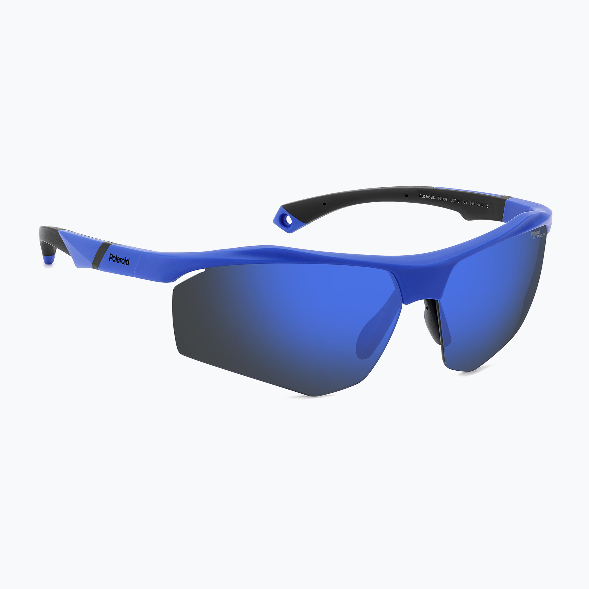 Okulary przeciwsłoneczne Polaroid PLD 7055/S matte blue/blue mirror polarized high contrast 