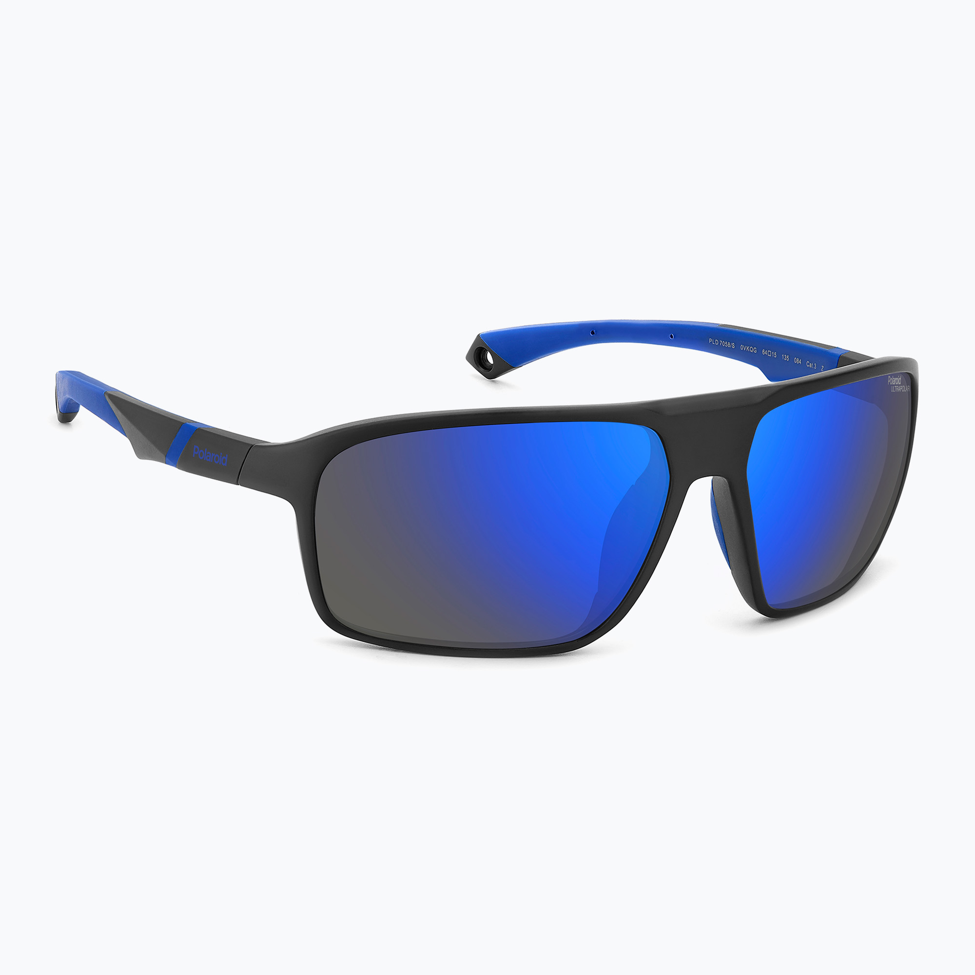 Polaroid PLD 7058/S матово черно синьо/синьо огледало поляризирани мъжки слънчеви очила