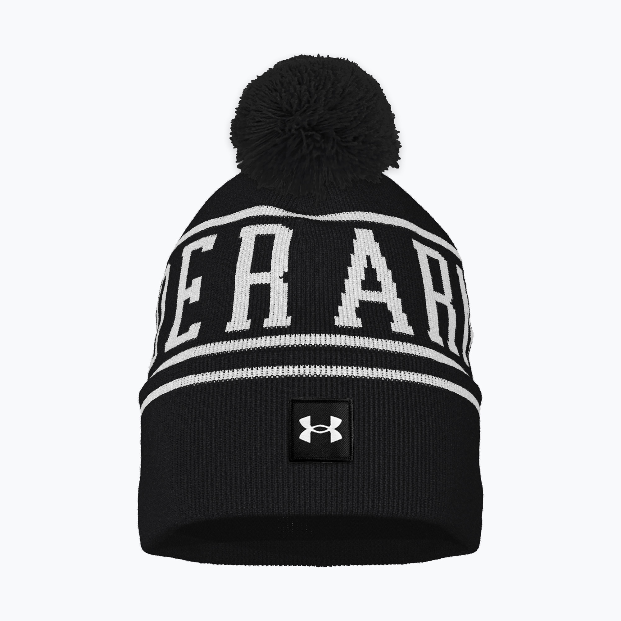 Berretto invernale Under Armour da uomo Halftime Pom Beanie nero/bianco/bianco (Halftime Pom Beanie 1386634-410)