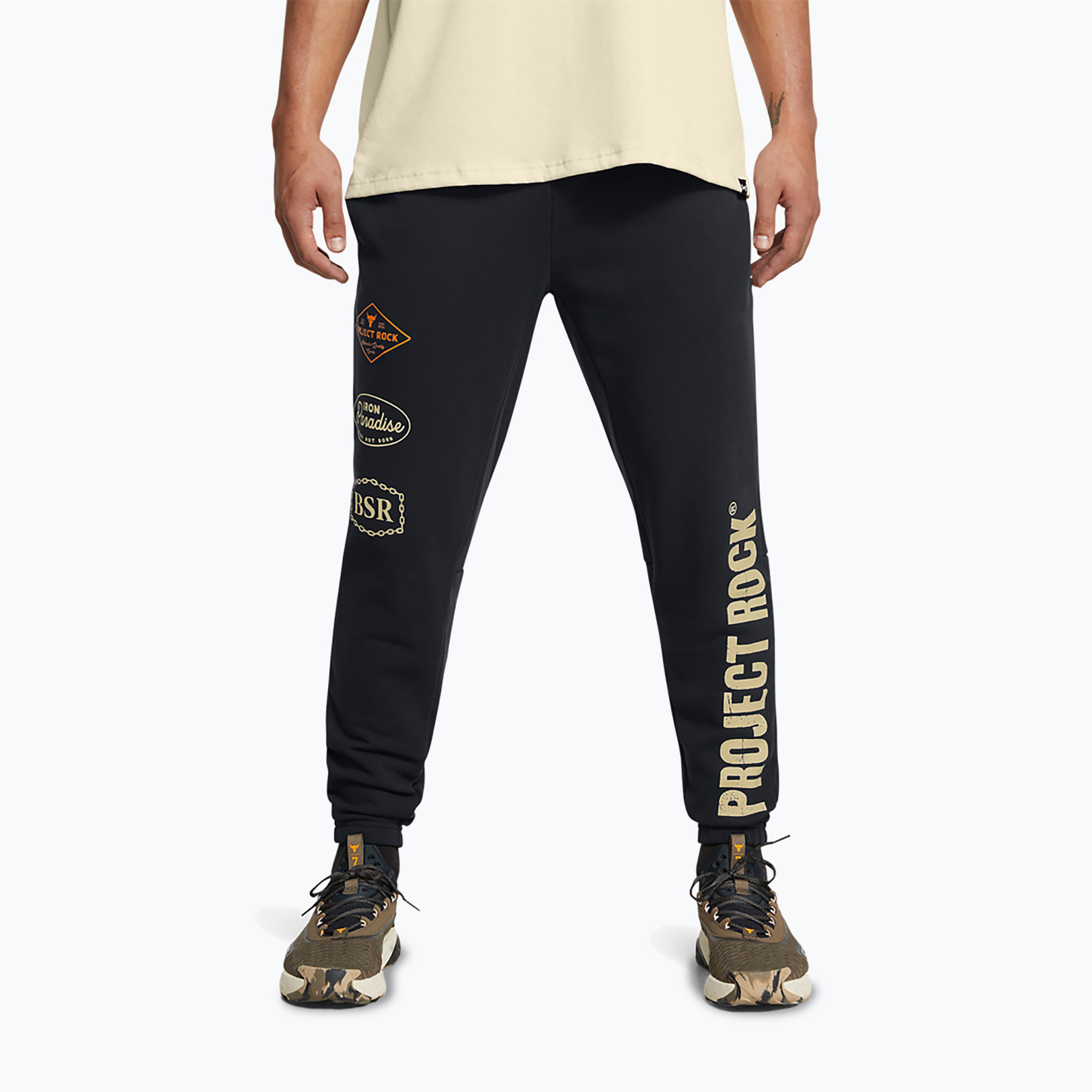 Spodnie treningowe męskie Under Armour Project Rock Heavyweight Tools Of The Trade black/silt 
