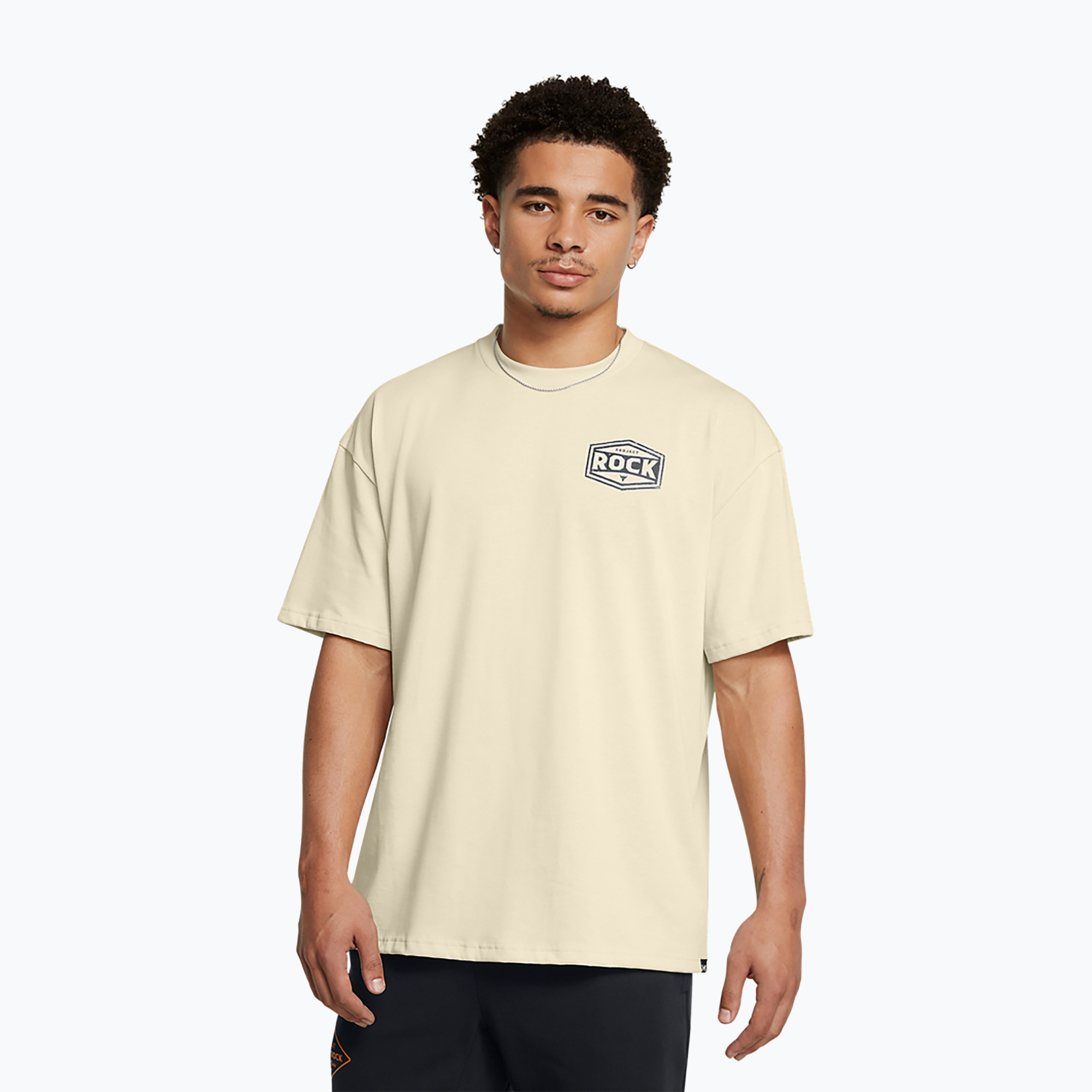 Koszulka męska Under Armour Project Rock Heavyweight Tools Of The Trade silt/golden yellow/black 
