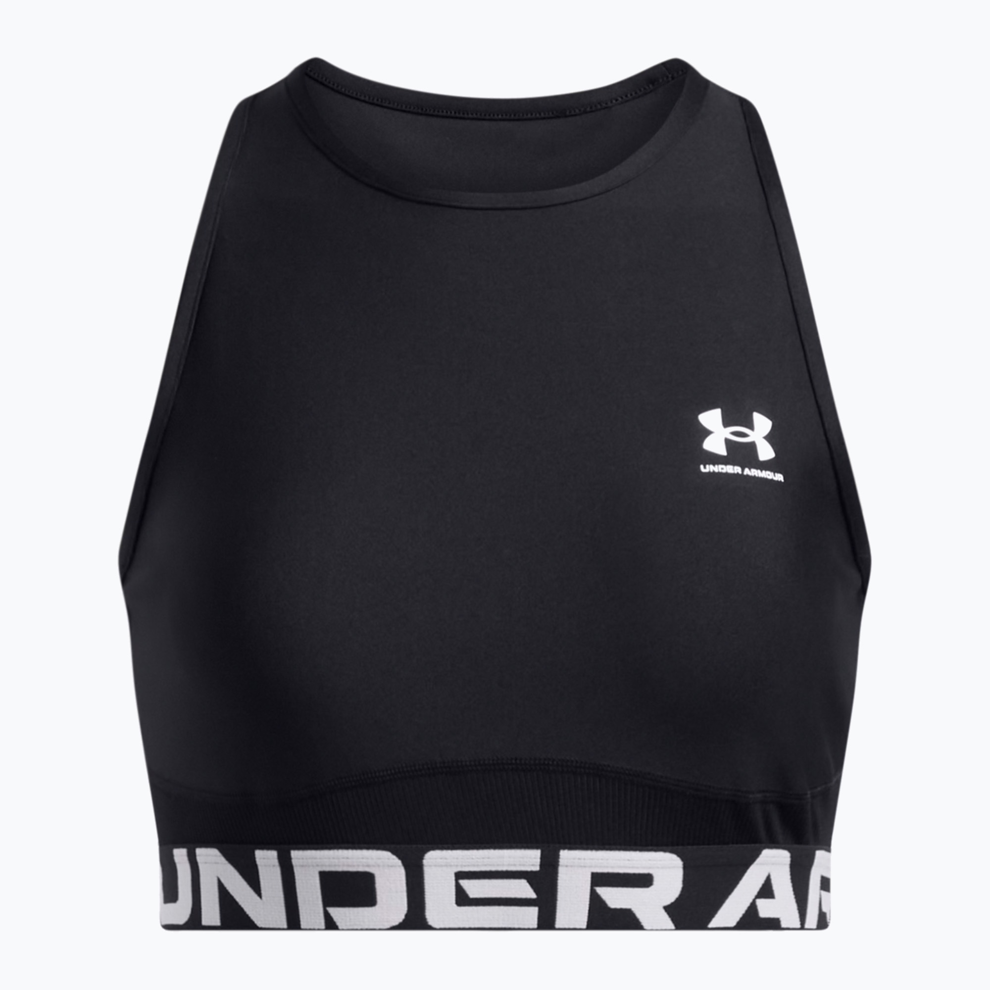 Top treningowy damski Under Armour Heat Gear Rib Tank black/black/white 