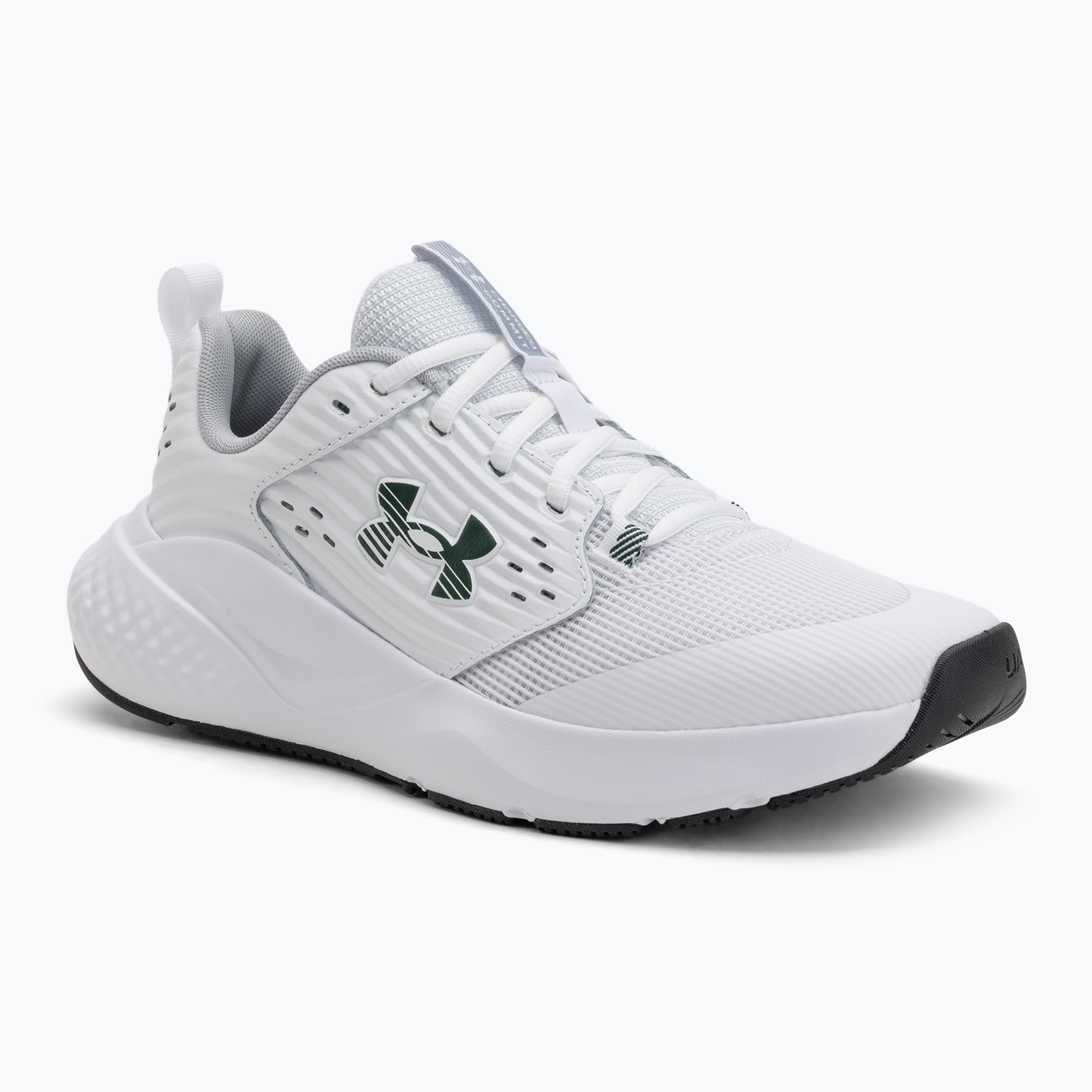 Buty treningowe męskie Under Armour Commit 4 white/mod gray/forest green 