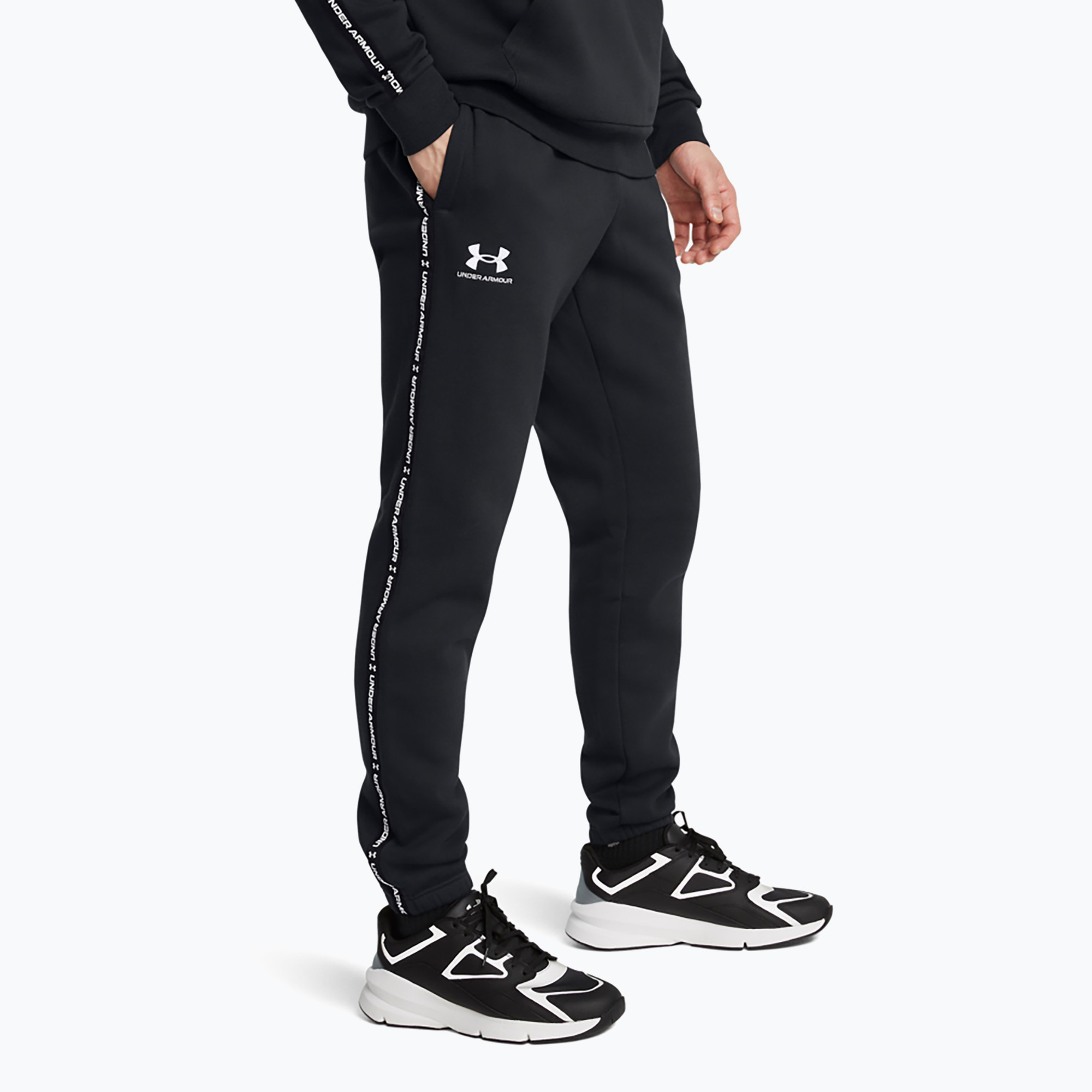 Spodnie męskie Under Armour Icon Fleece Jgr black/white 