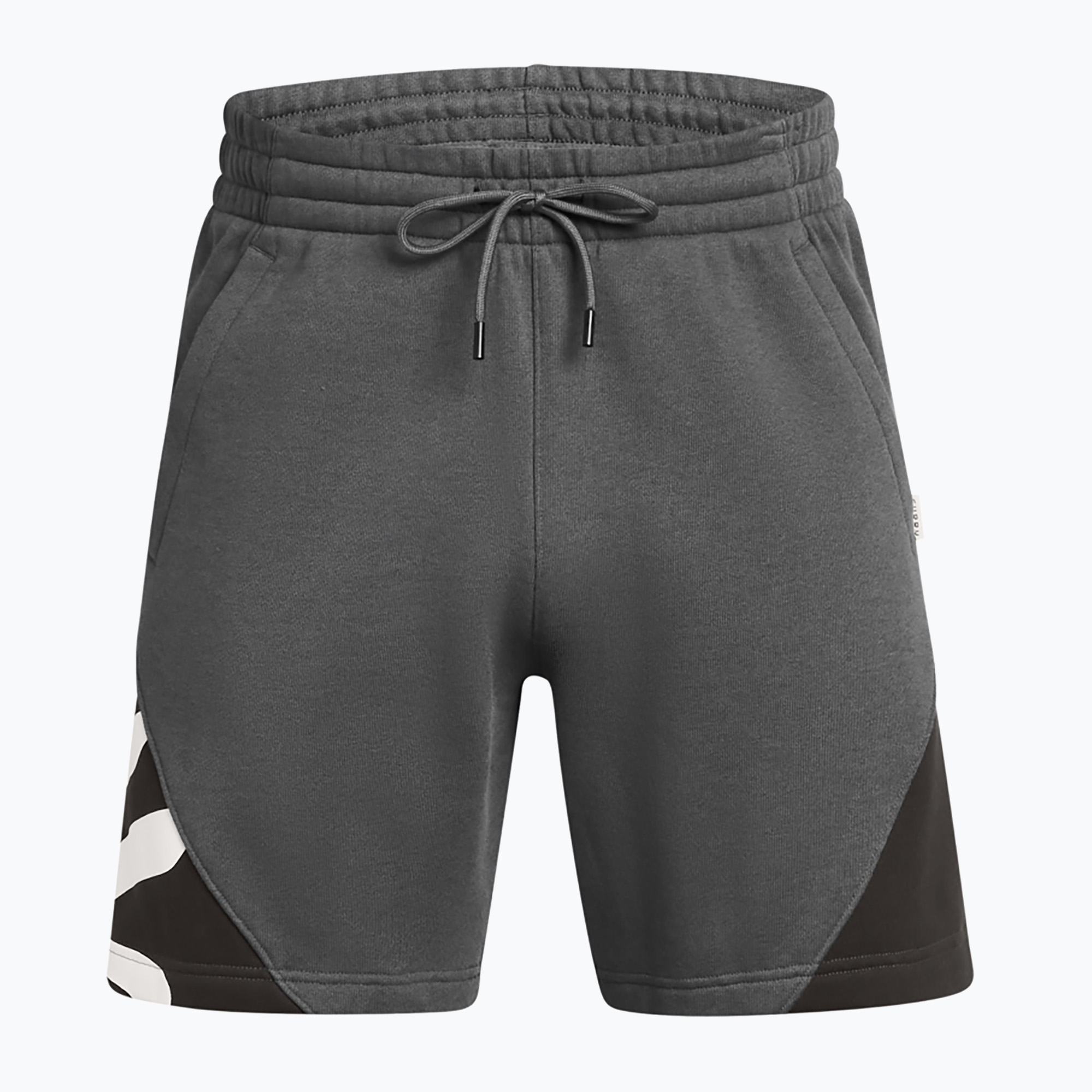 Pantaloni scurți pentru bărbați Under Armour Curry Splash Fleece Short castlerock full heather/black/white clay (Curry Splash Fleece Short 1387112-025)