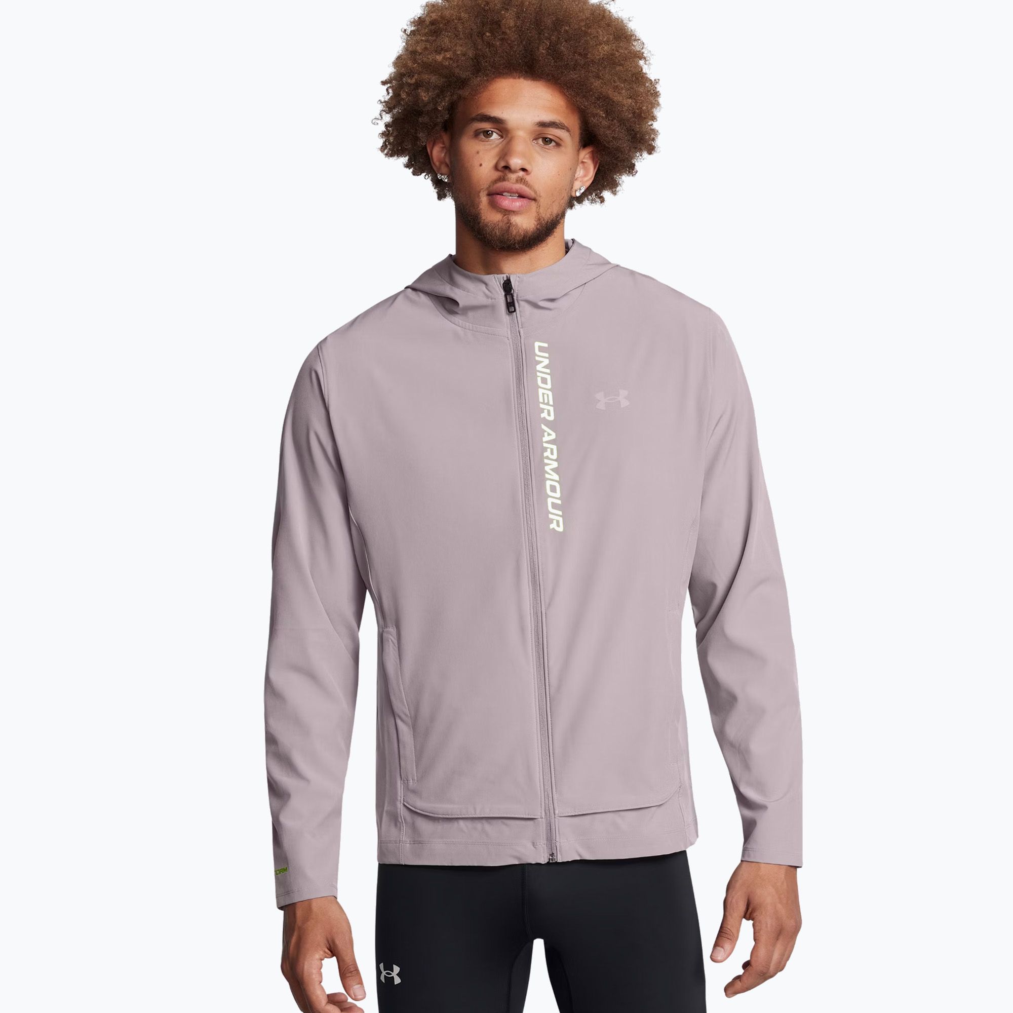 Kurtka do biegania męska Under Armour Outrun The Storm tetra gray/morph green/relfective 