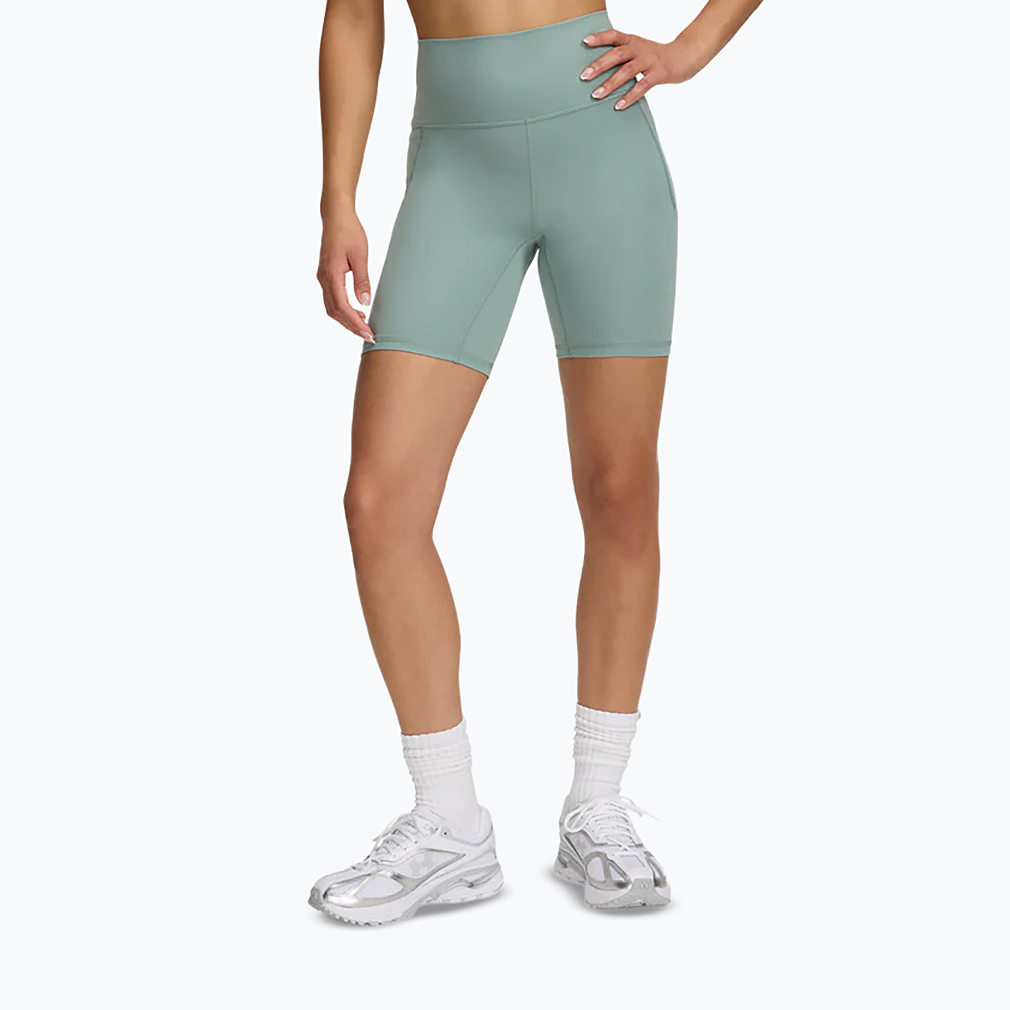 Spodenki treningowe damskie Under Armour Meridian Bike 7in silica green 