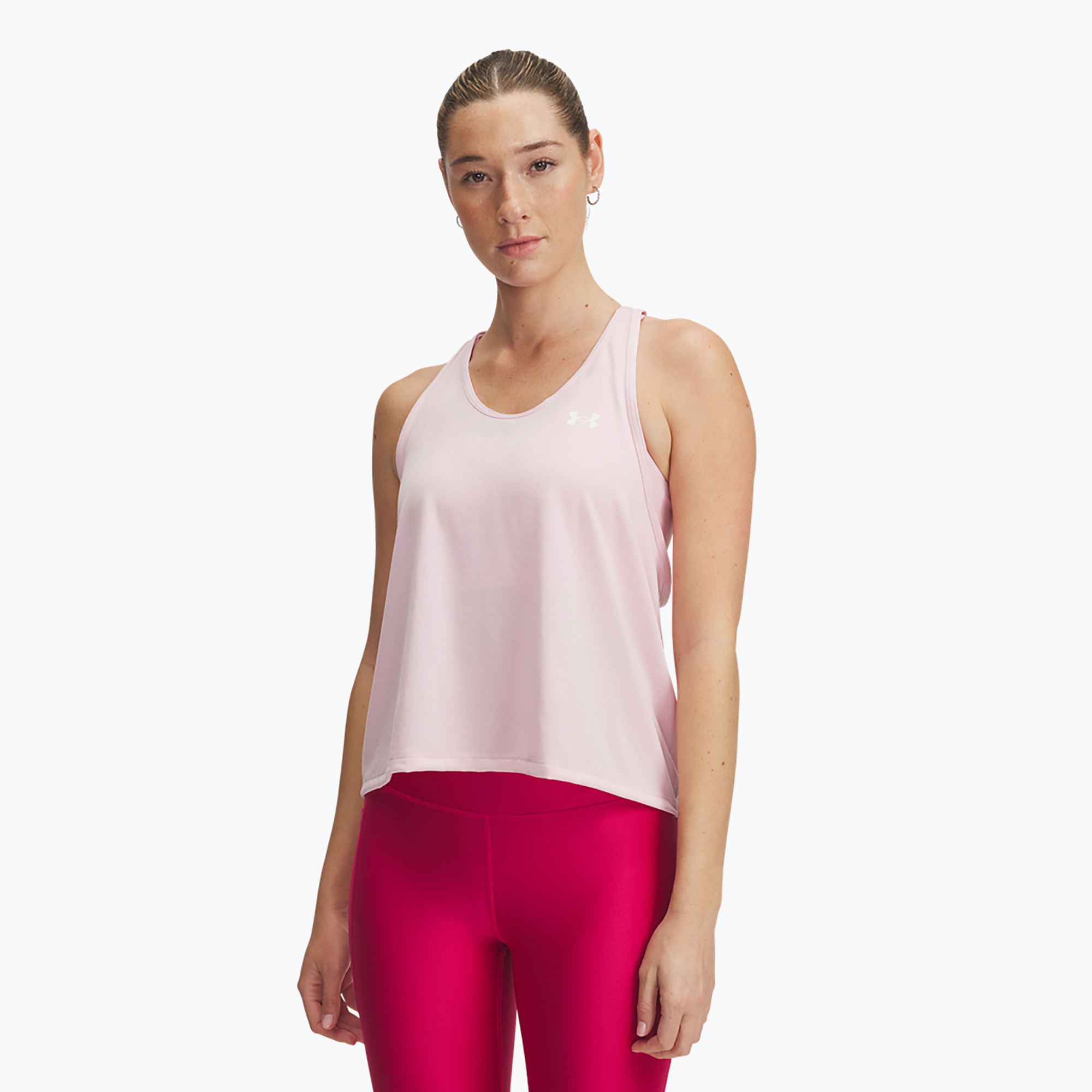 Women's training top Under Armour Tech Swing Tank prime pink/white (M)