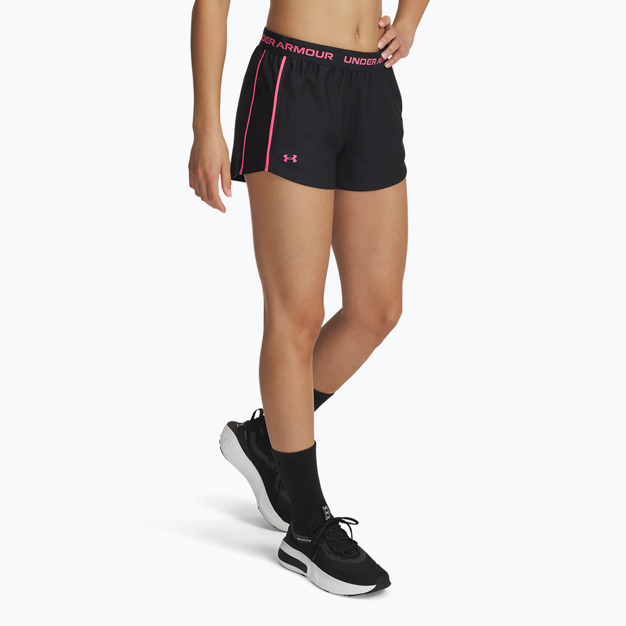 Pantaloncini Under Armour Tech Play Up donna nero/super rosa (M) (Tech Play Up 1389882-003)