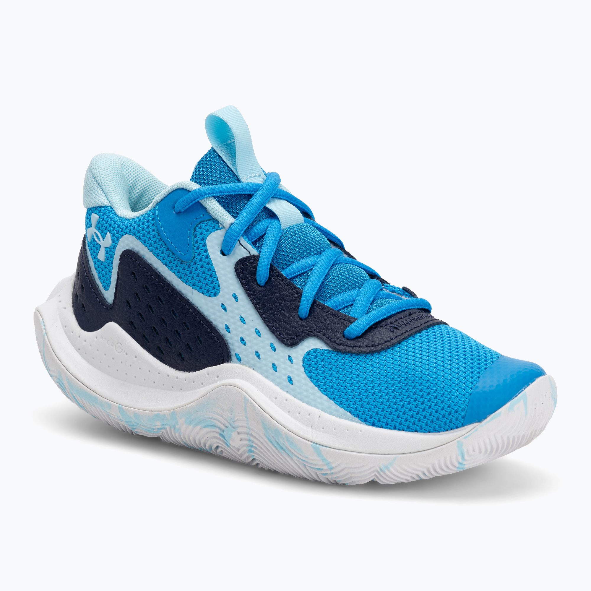Buty koszykarskie dziecięce Under Armour Grade School Jet '23 electric blue/midnight navy/stream 