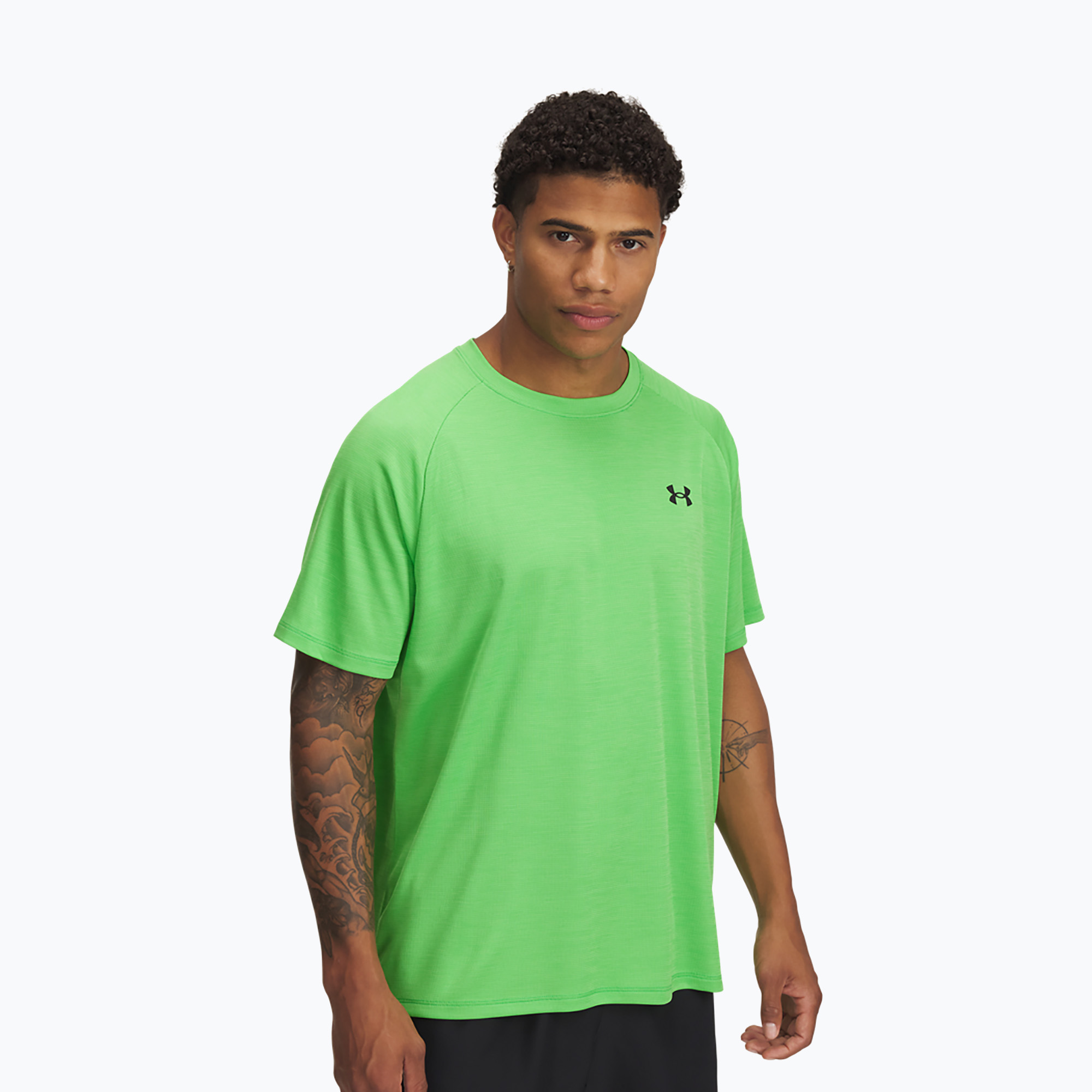 Koszulka treningowa męska Under Armour Tech Textured cyber green/green spark/black 