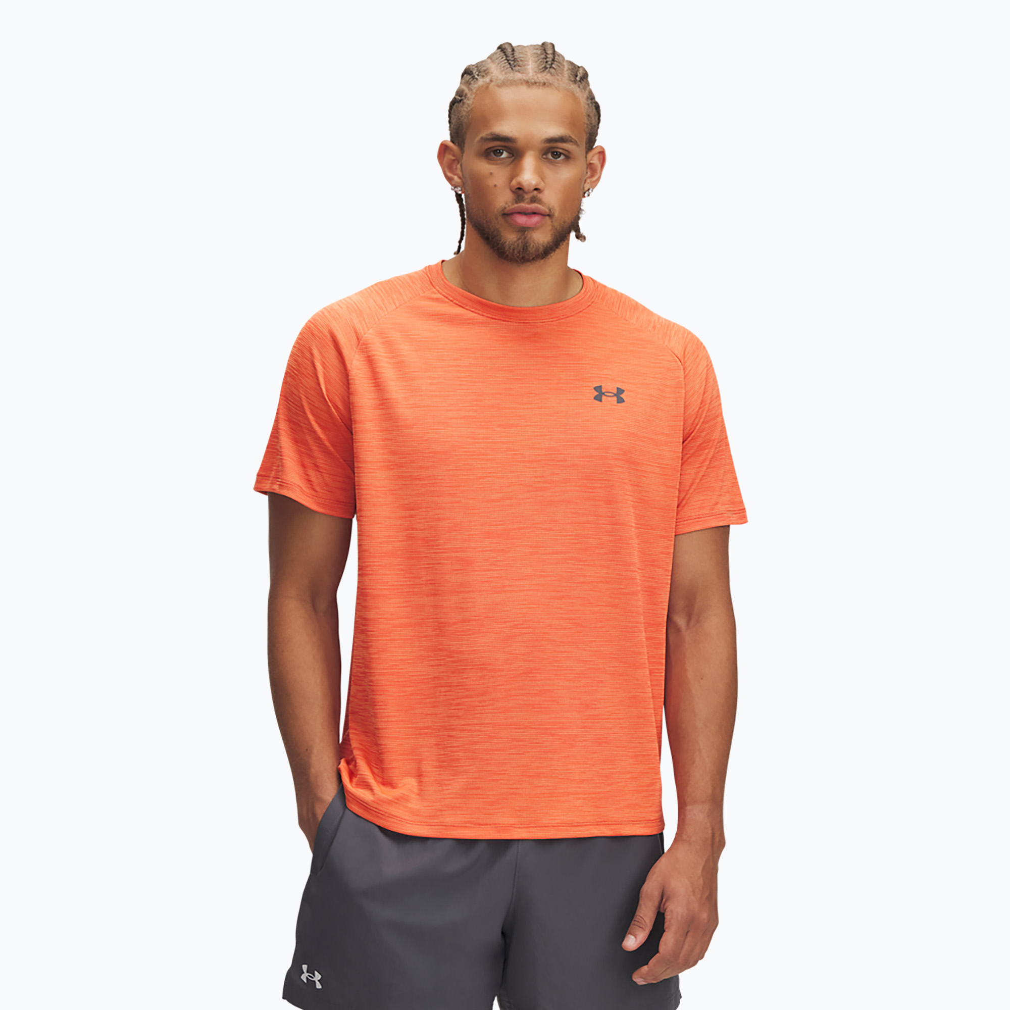 Koszulka treningowa męska Under Armour Tech Textured fire/ares red/castlerock 