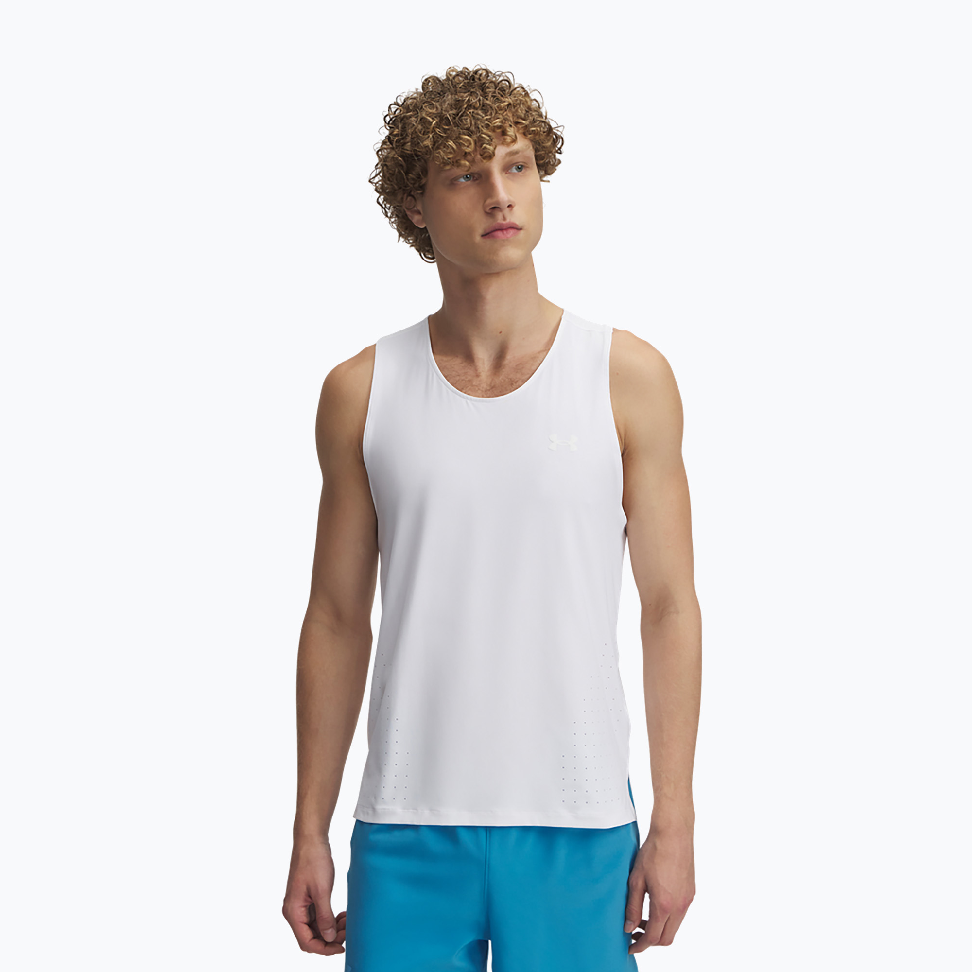 Koszulka do biegania męska Under Armour Launch Elite Singlet white/reflective 