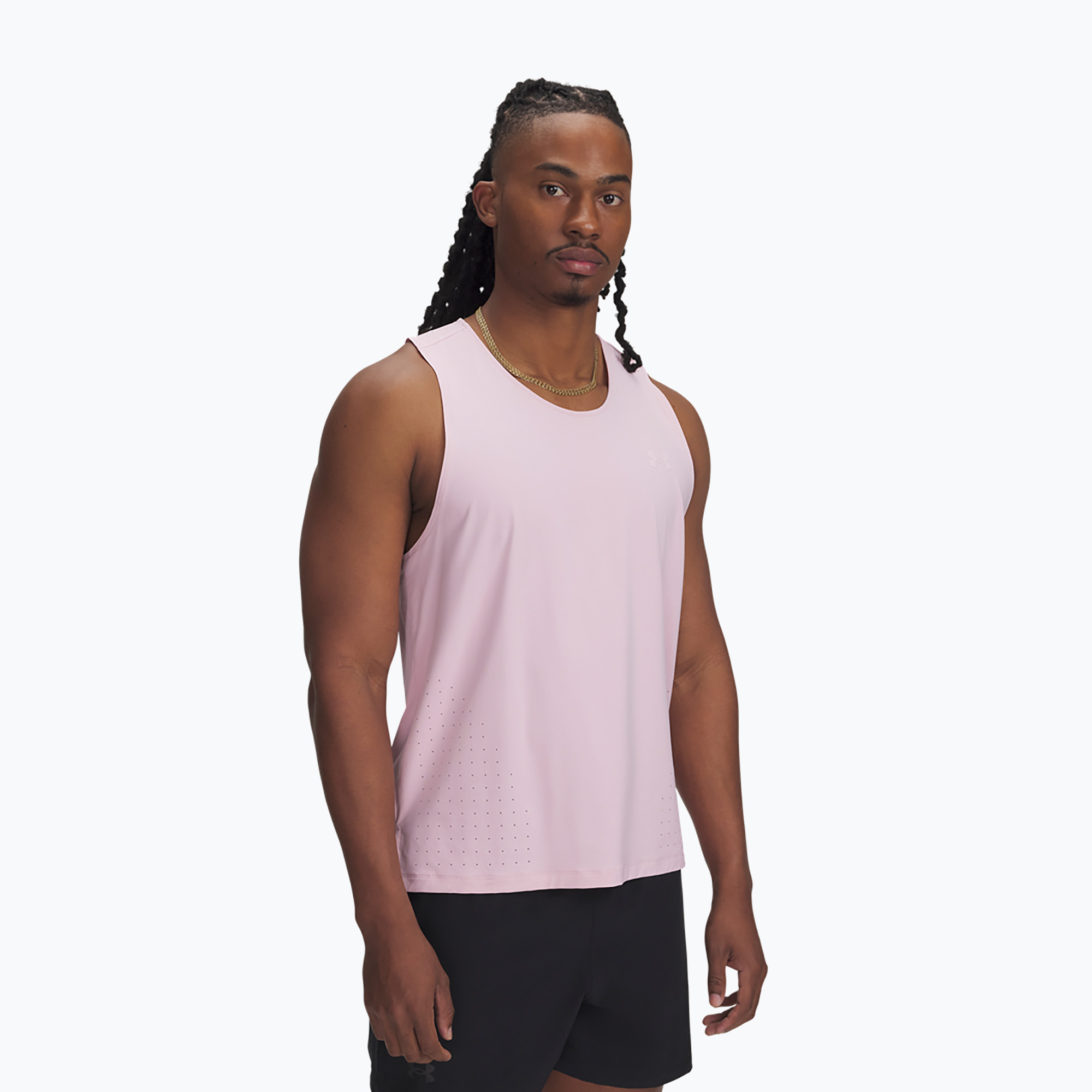 Koszulka do biegania męska Under Armour Launch Elite Singlet prime pink/reflective 