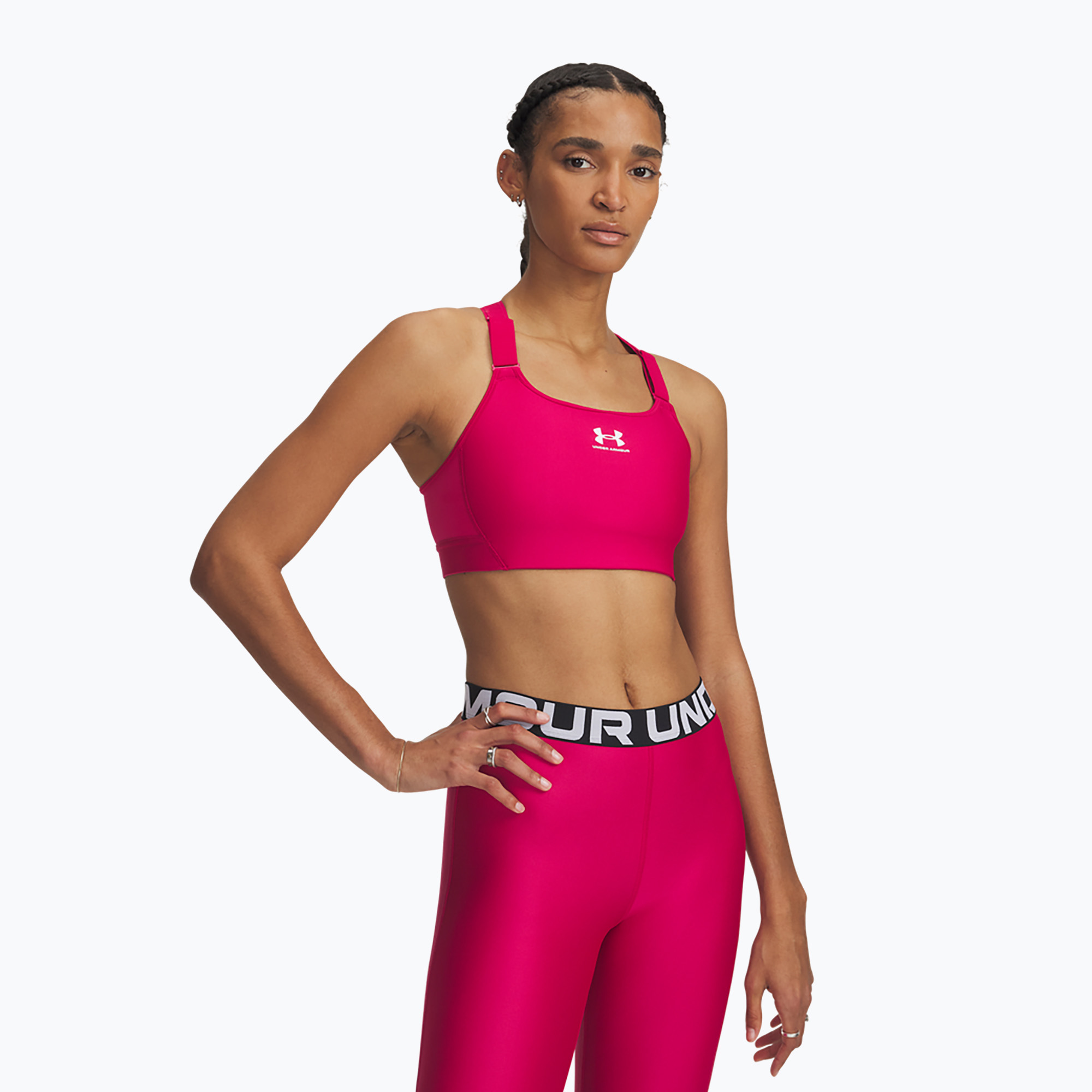 Biustonosz treningowy Under Armour HeatGear Armour High shaded fuchsia 