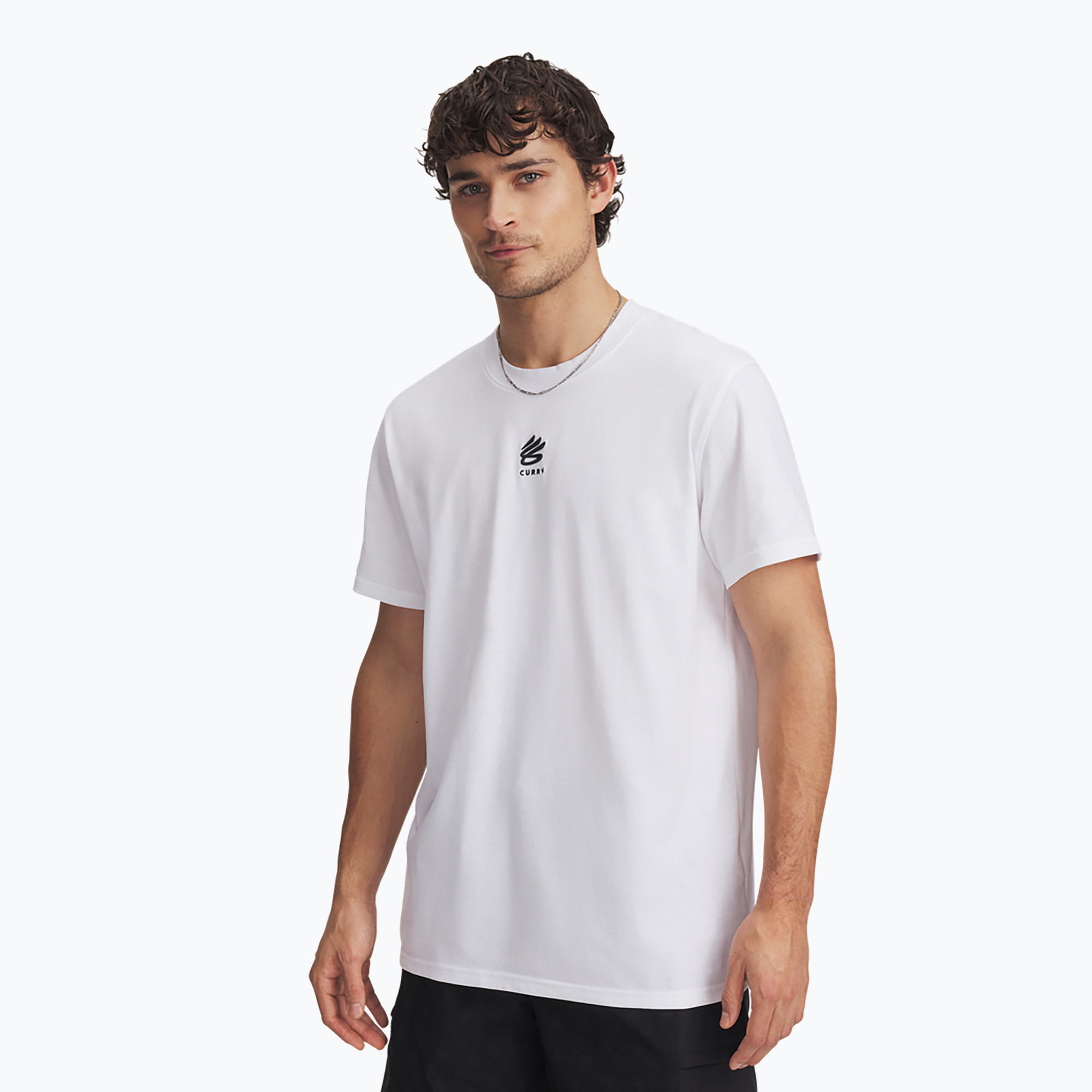 Koszulka męska Under Armour Curry Hvyweight Logo white/black 