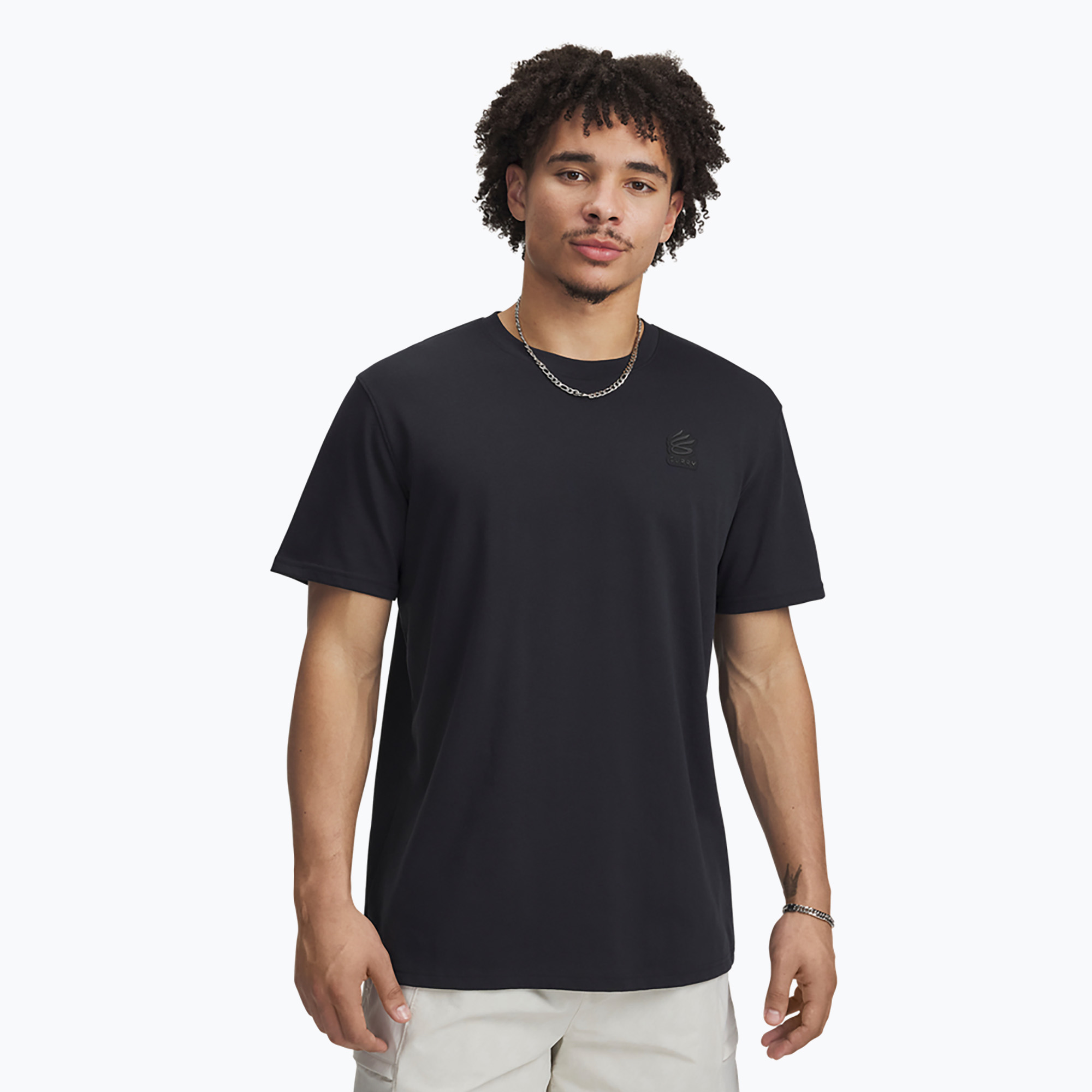 Tricou de baschet pentru bărbați Under Armour Curry Heavyweight Trend Tee black/black (Curry Heavyweight Trend Tee 1390402-001)