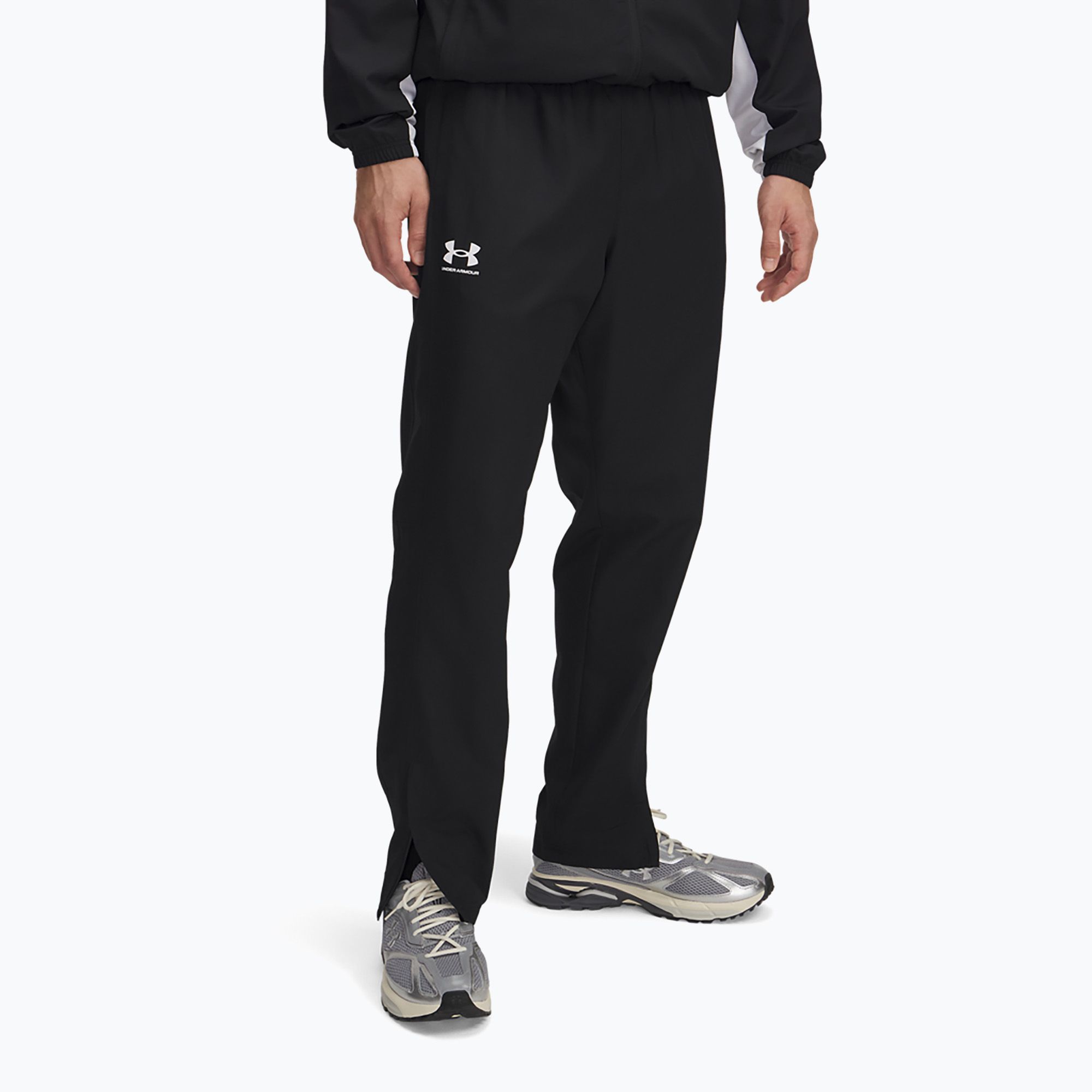 Spodnie męskie Under Armour Rival Woven Windbreaker Pant black/black/white 