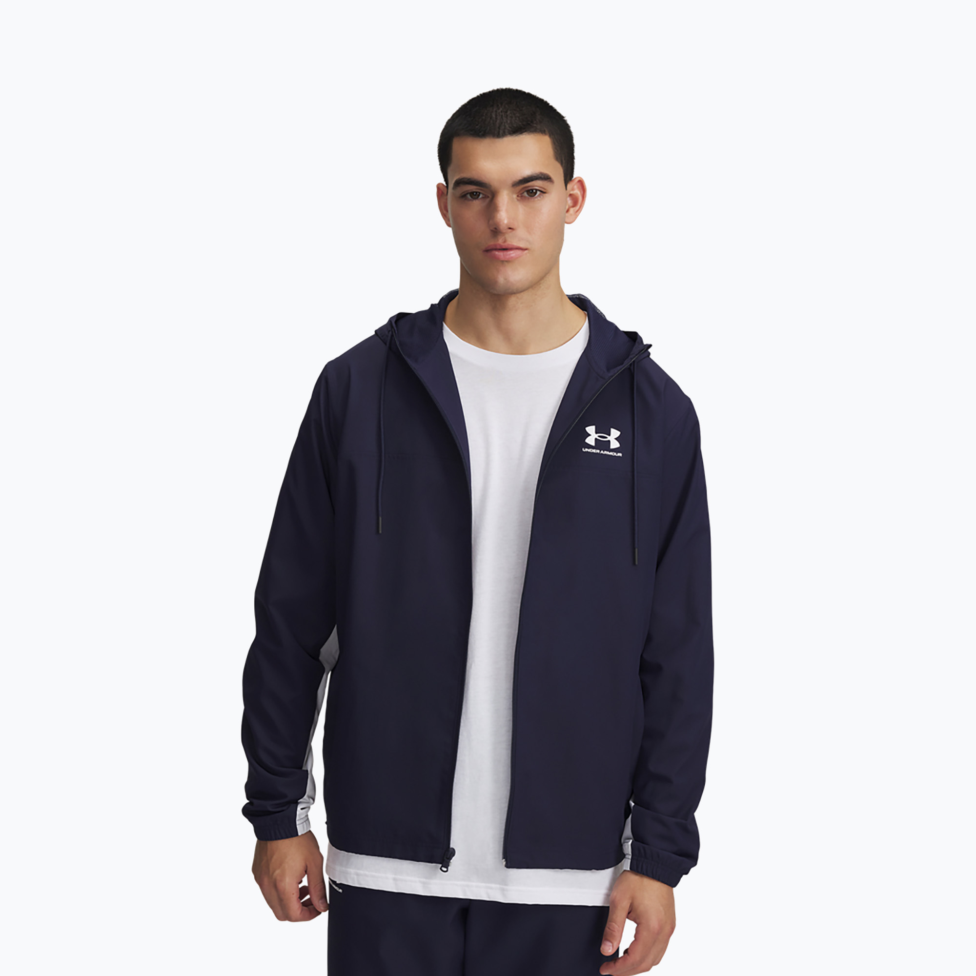 Kurtka męska Under Armour Rival Woven Windbreaker midnight navy/midnight navy/white 