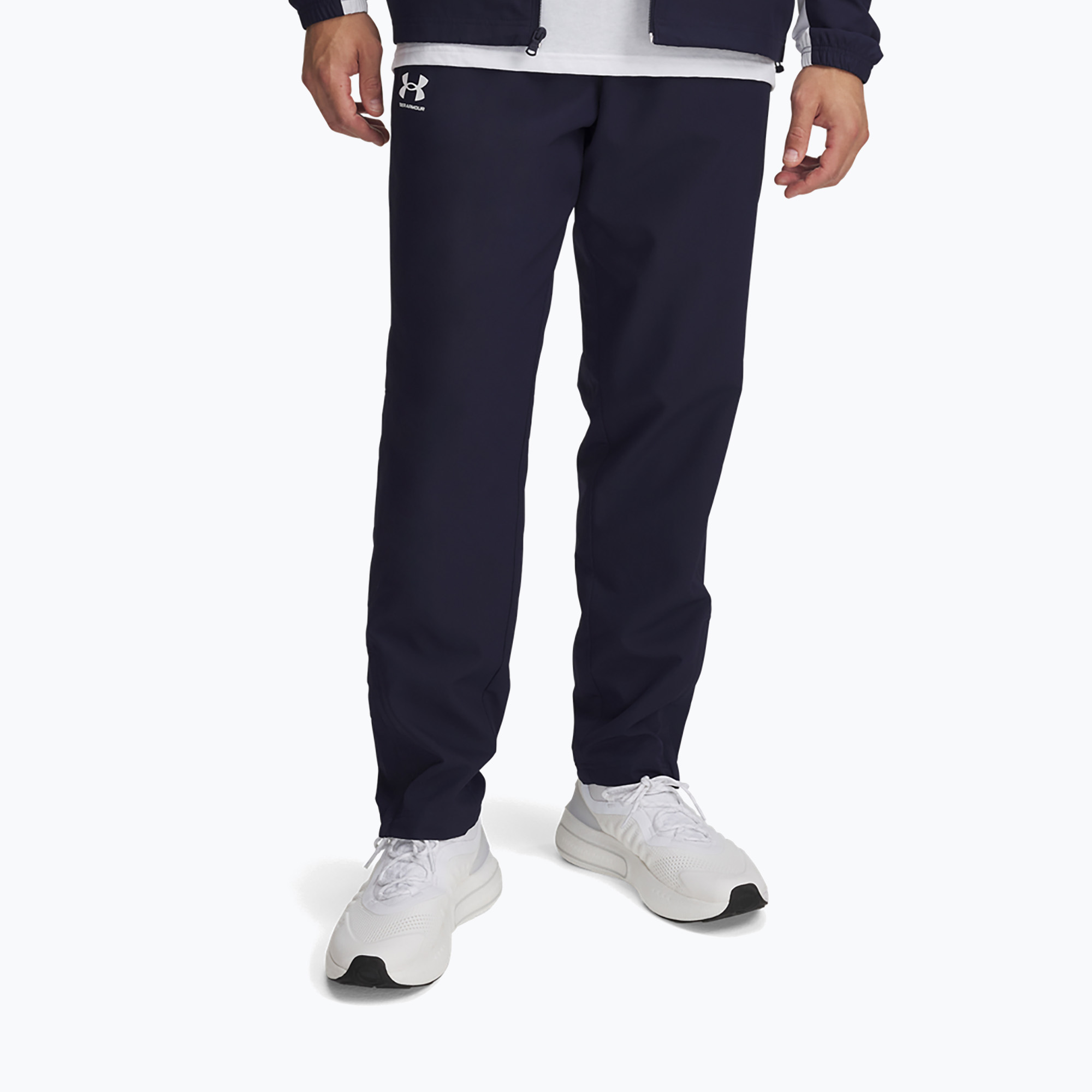 Spodnie męskie Under Armour Rival Woven Windbreaker Pant midnight navy/midnight navy/white 