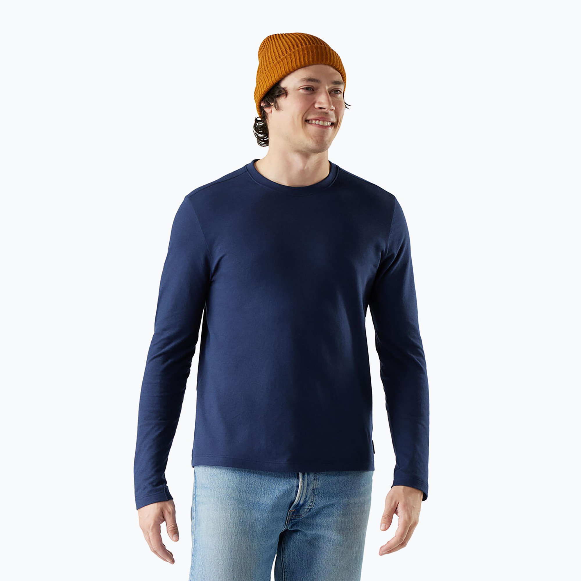 Longsleeve trekkingowy męski Smartwool Perfect Crew deep navy 