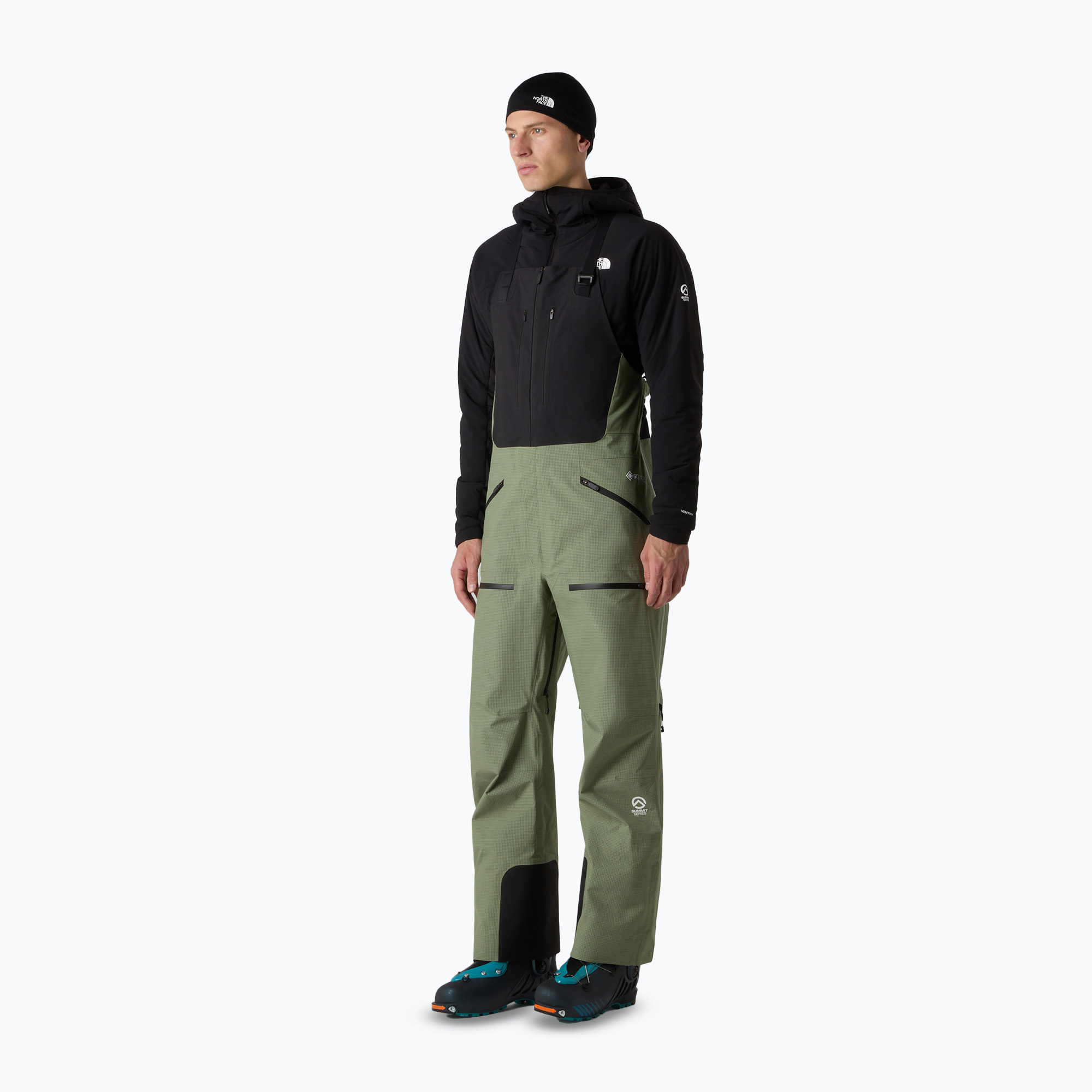 Pantaloni da sci uomo The North Face Summit Tsirku GTX Pro Bib bark mist/black (L) (Summit Tsirku GTX Pro Bib NF0A8C9DD0L)