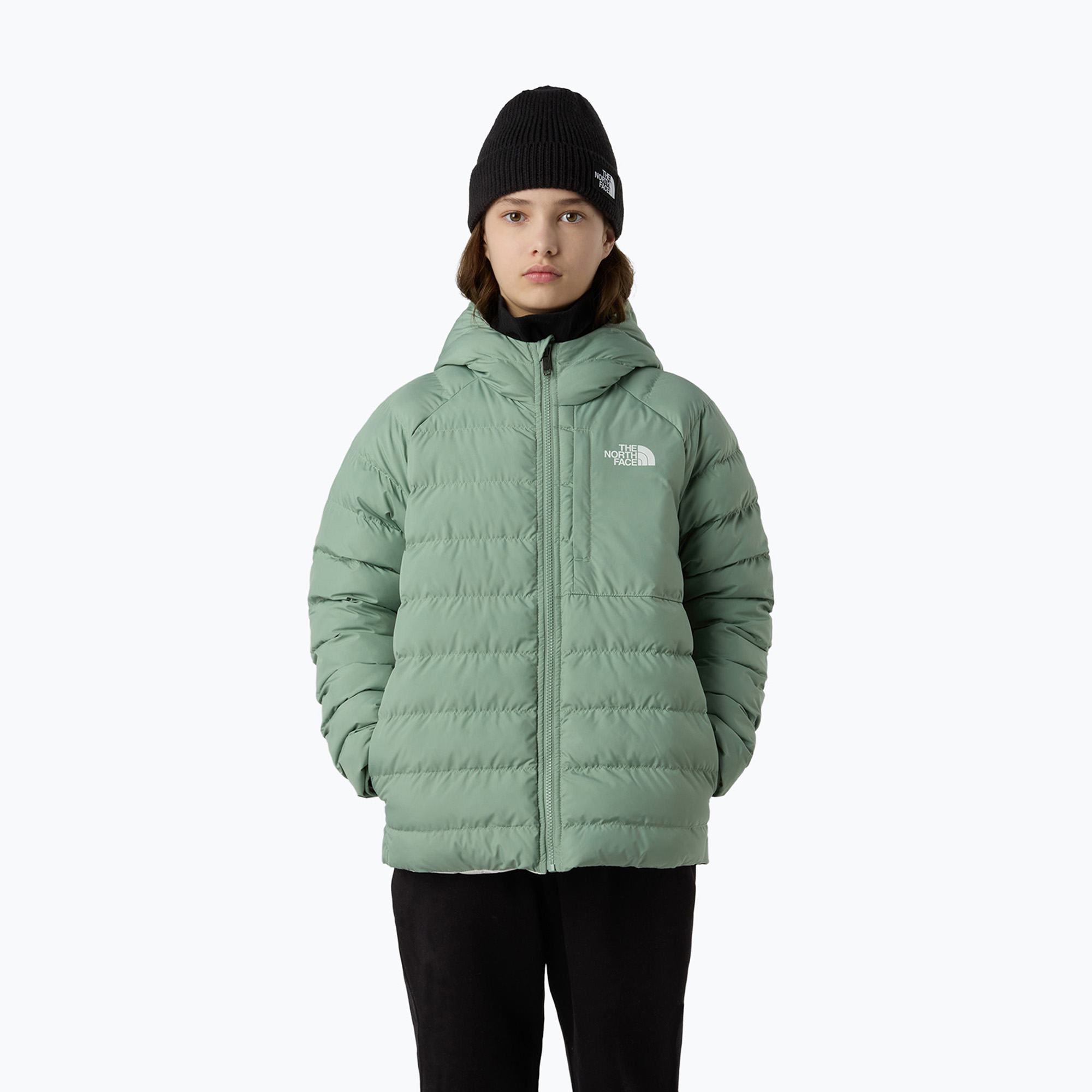 Kurtka ocieplana dziecięca The North Face Reversible Perrito Hooded slate moss