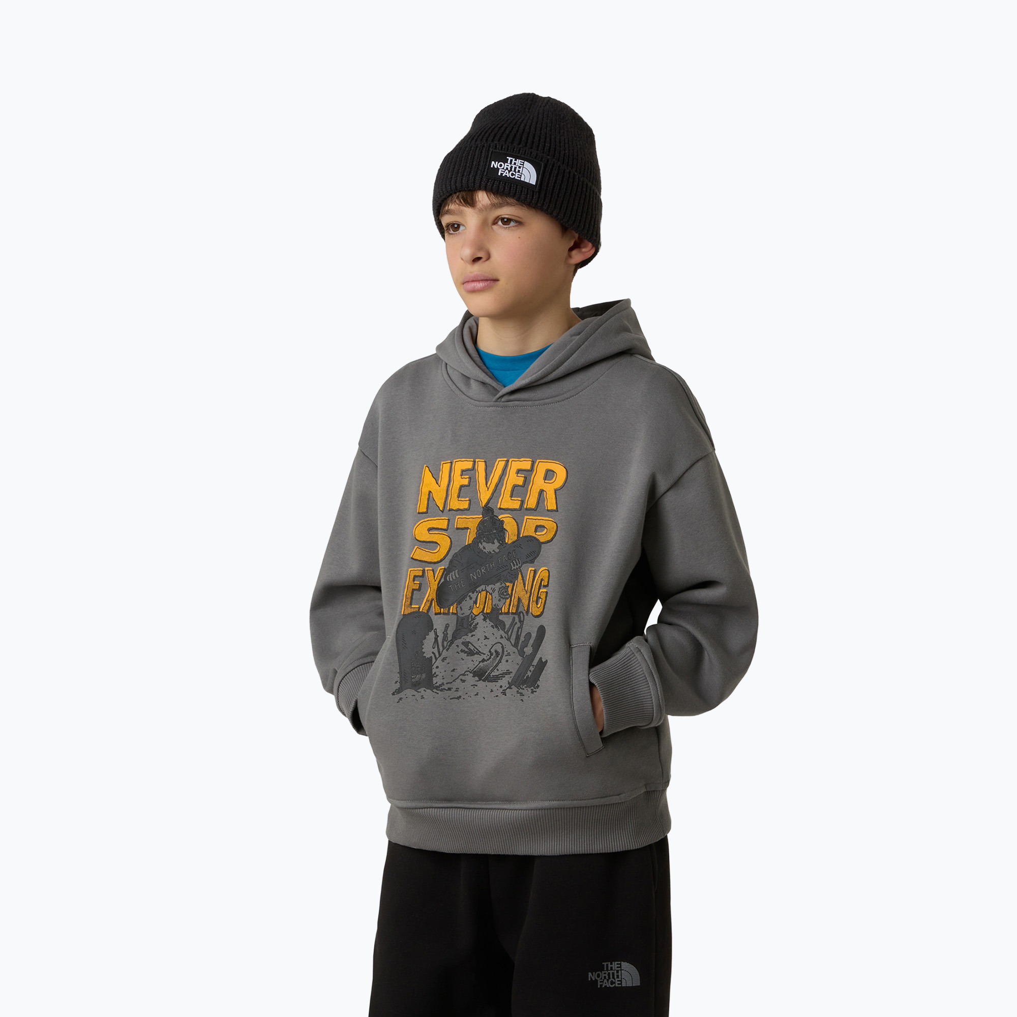 Bluza dziecięca The North Face Sports Oversized Hoodie Graphic smoked pearl 