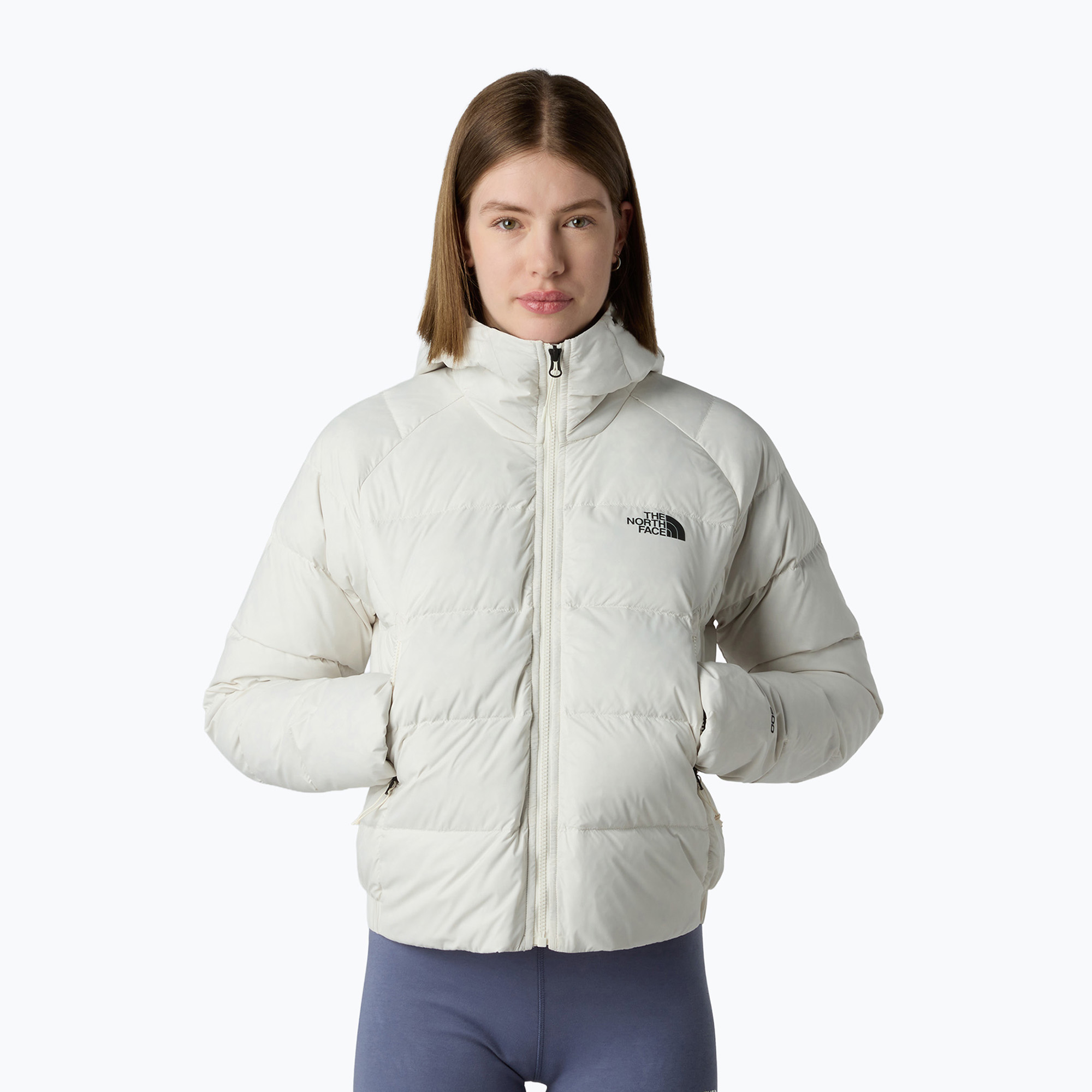 Kurtka puchowa damska The North Face Hyalite Down Hoodie white dune 