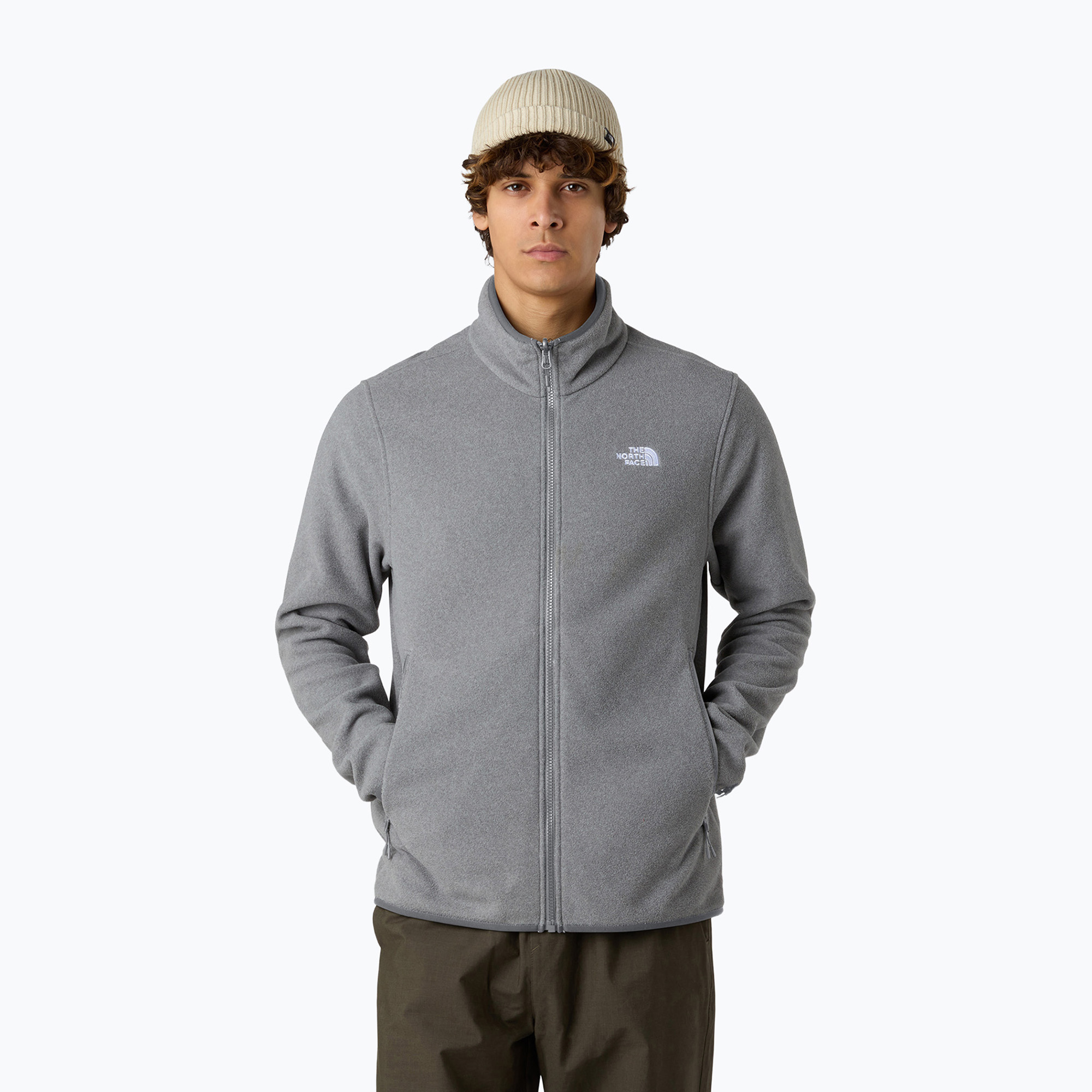 Bluza polarowa męska The North Face Glacier Fleece mid grey heather 