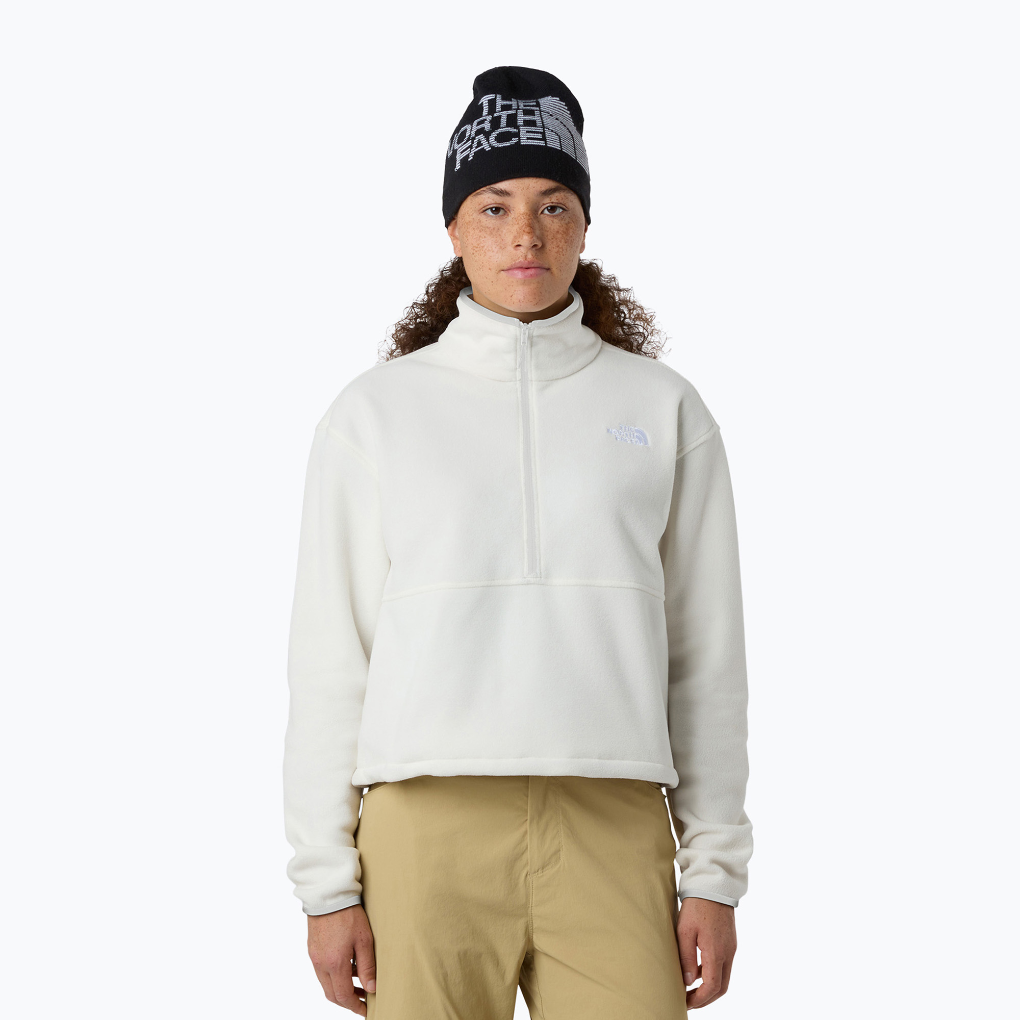 Bluza damska The North Face Glacier Fleece 1/2 Zip Short white dune 