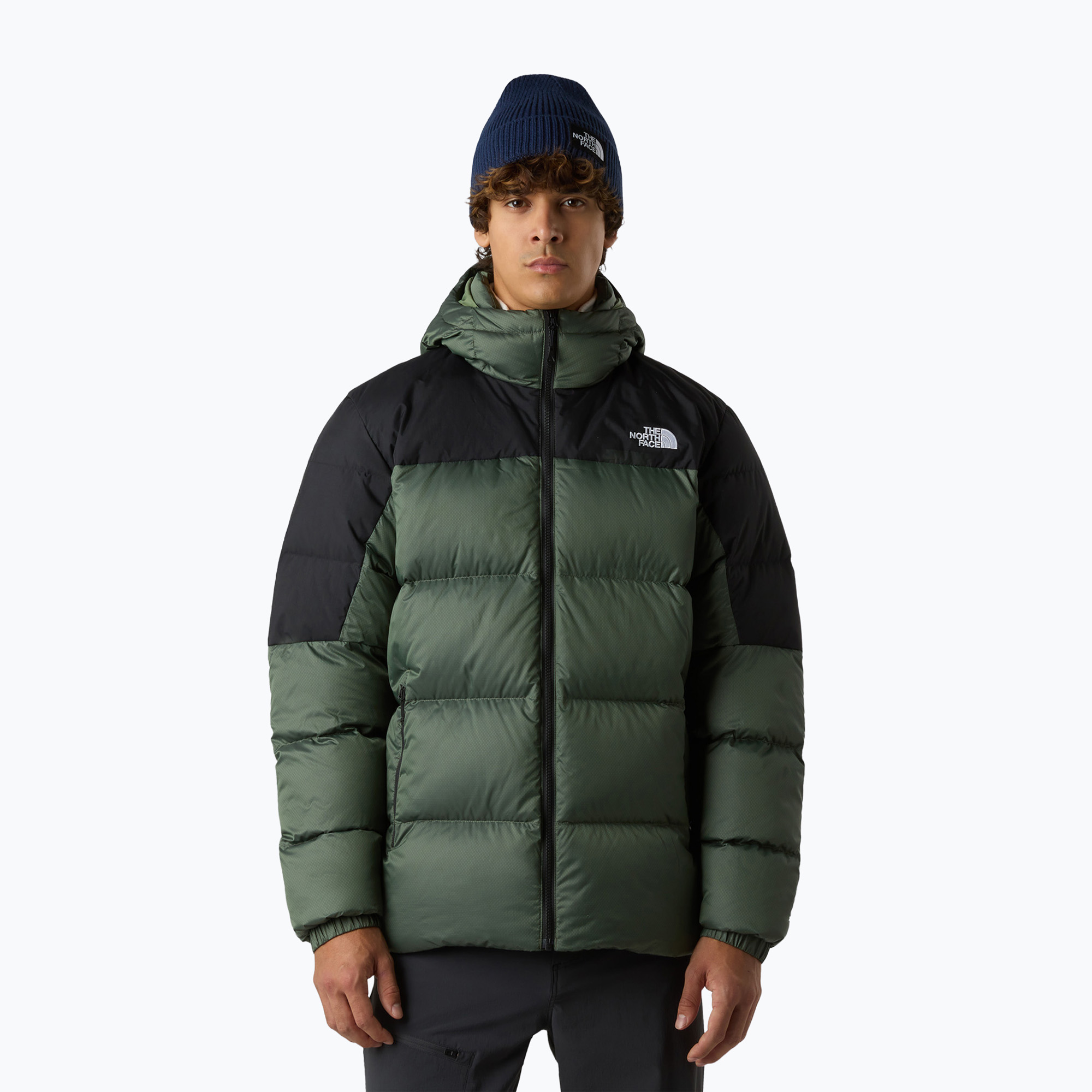 Kurtka puchowa męska The North Face Diablo Down 2.0 Hoodie bark mist/black heather 