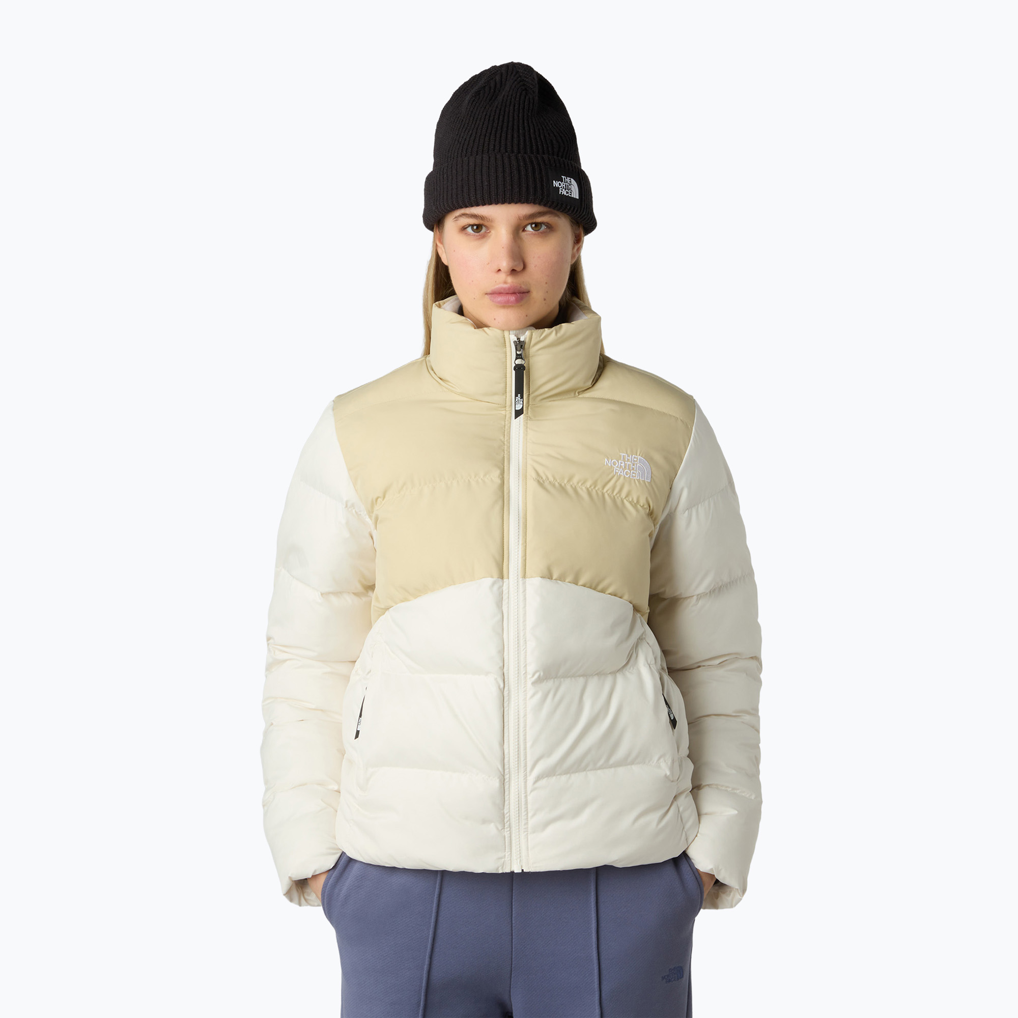 Kurtka ocieplana damska The North Face Saikuru gravel/white dune 