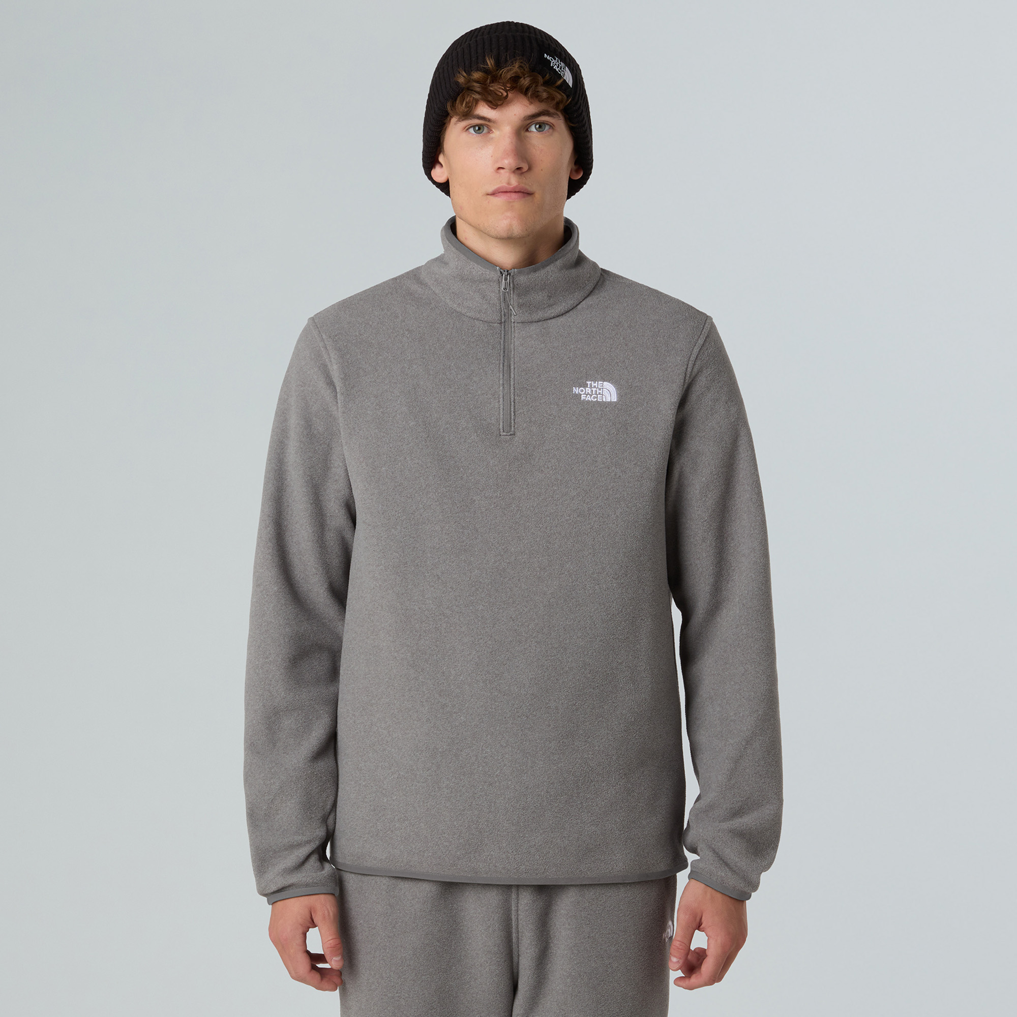 Bluza polarowa męska The North Face Glacier Fleece 1/4 Zip mid grey heather 