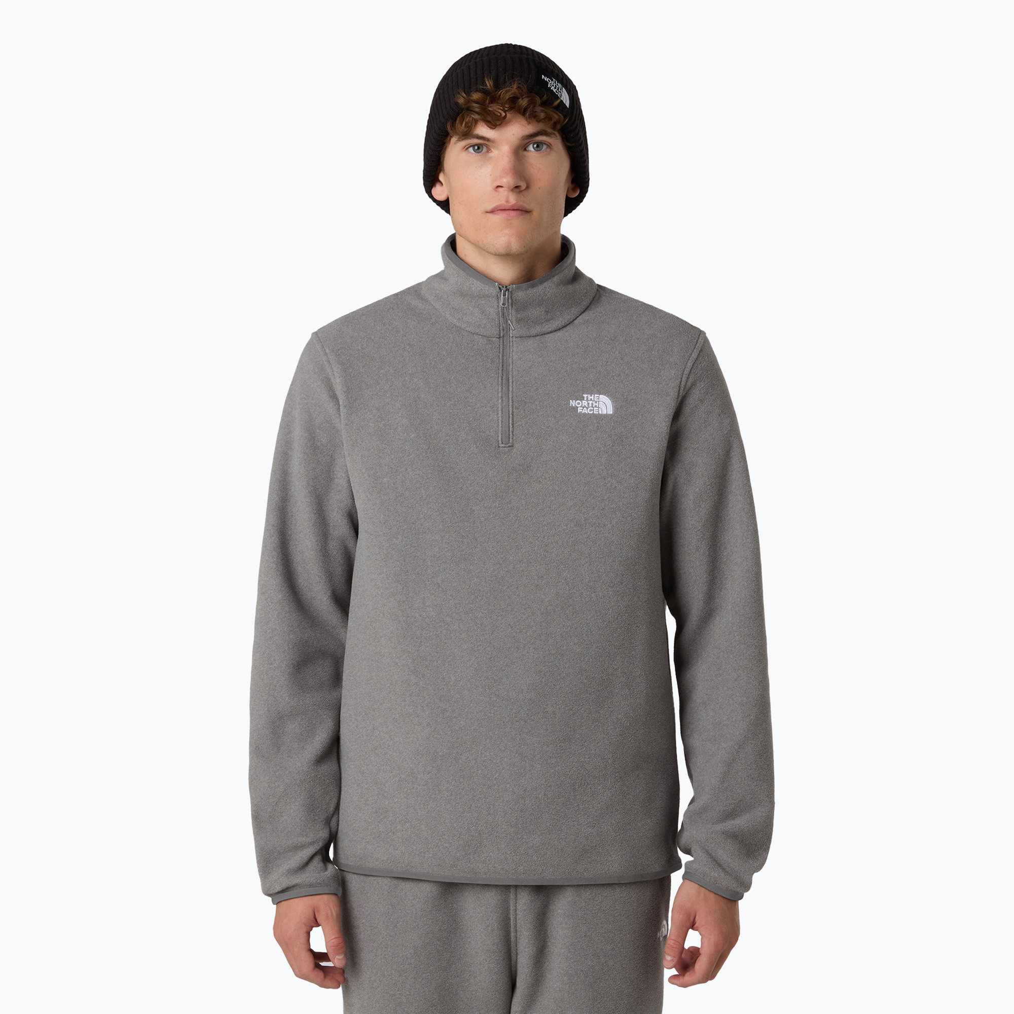 Bluza polarowa męska The North Face Glacier Fleece 1/4 Zip mid grey heather 