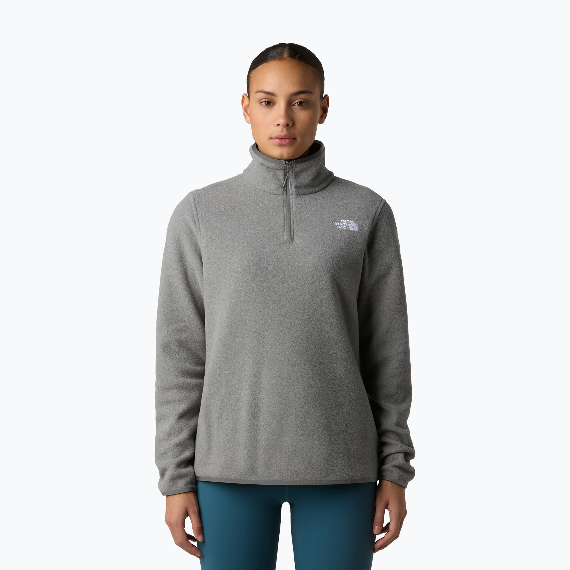Bluza polarowa damska The North Face Glacier Fleece 1/4 Zip mid grey heather 