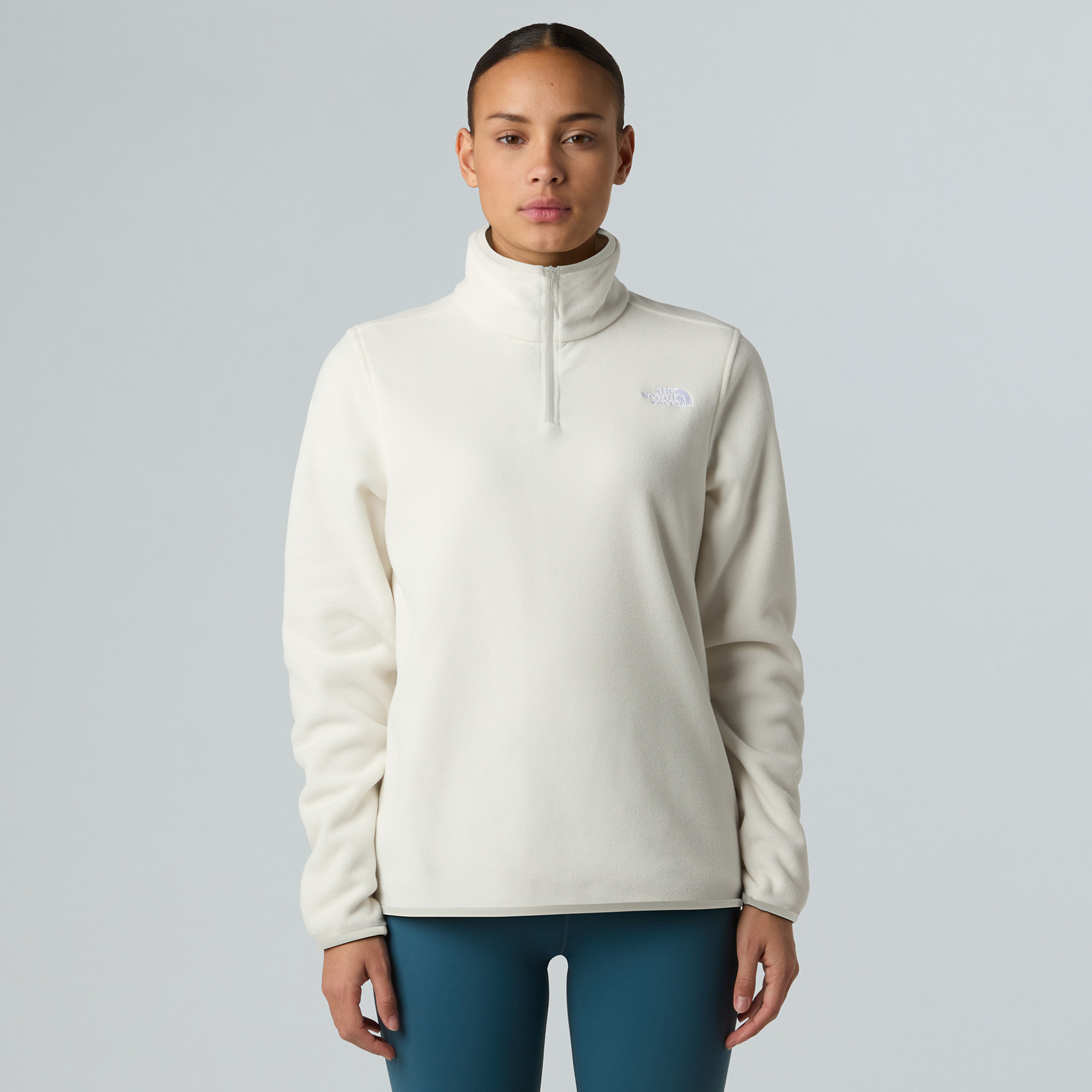 Bluza polarowa damska The North Face Glacier Fleece 1/4 Zip white dune 
